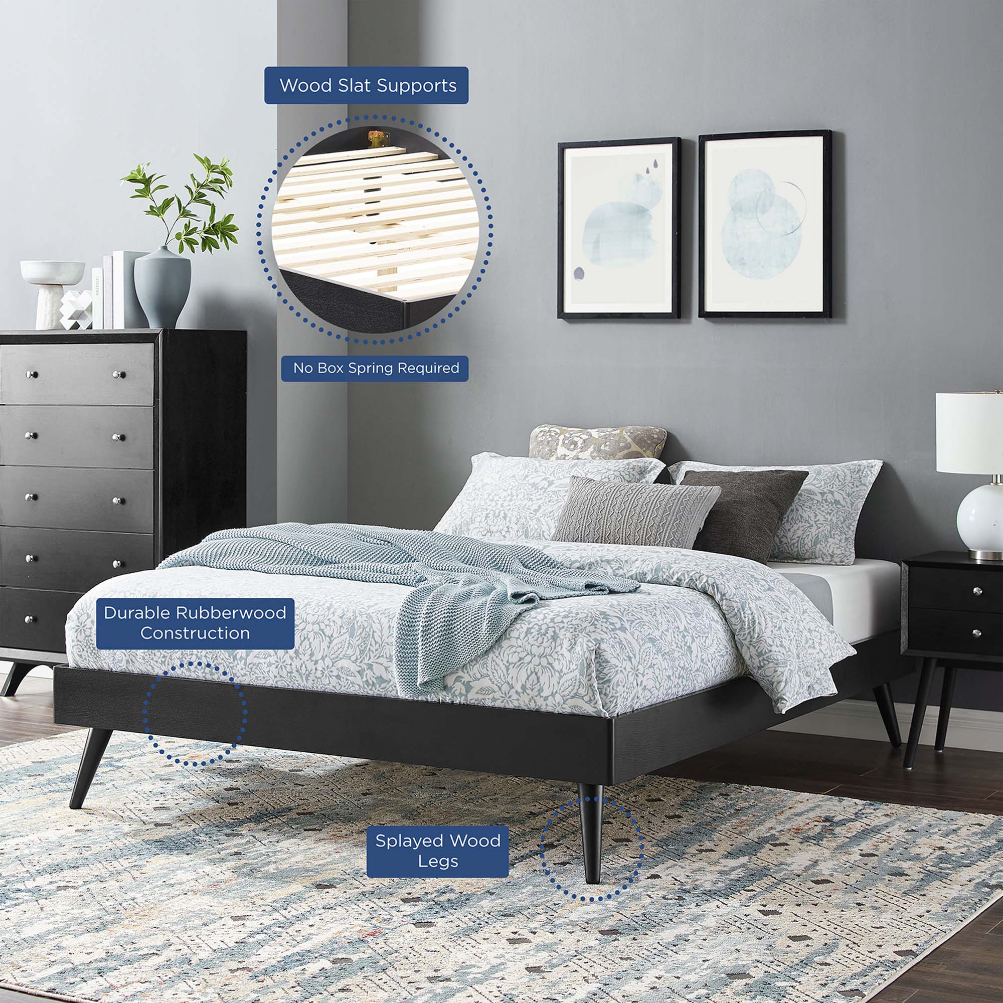 Margo Wood Full Platform Bed Frame by Modway - Best Buy Furniture