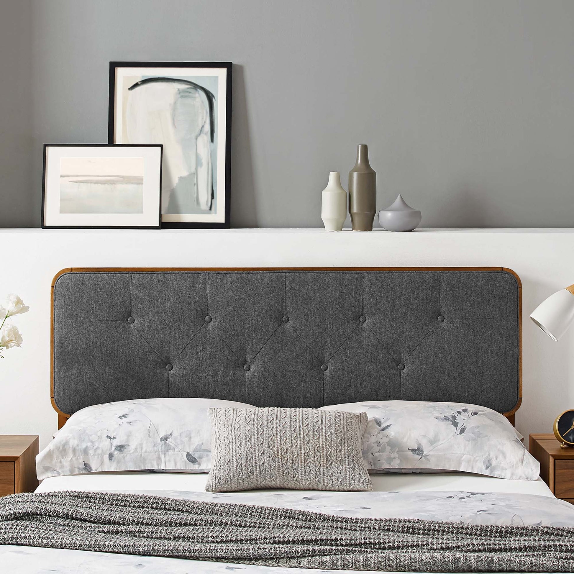 Collins Tufted Fabric and Wood Full Headboard by Modway - Best Buy Furniture