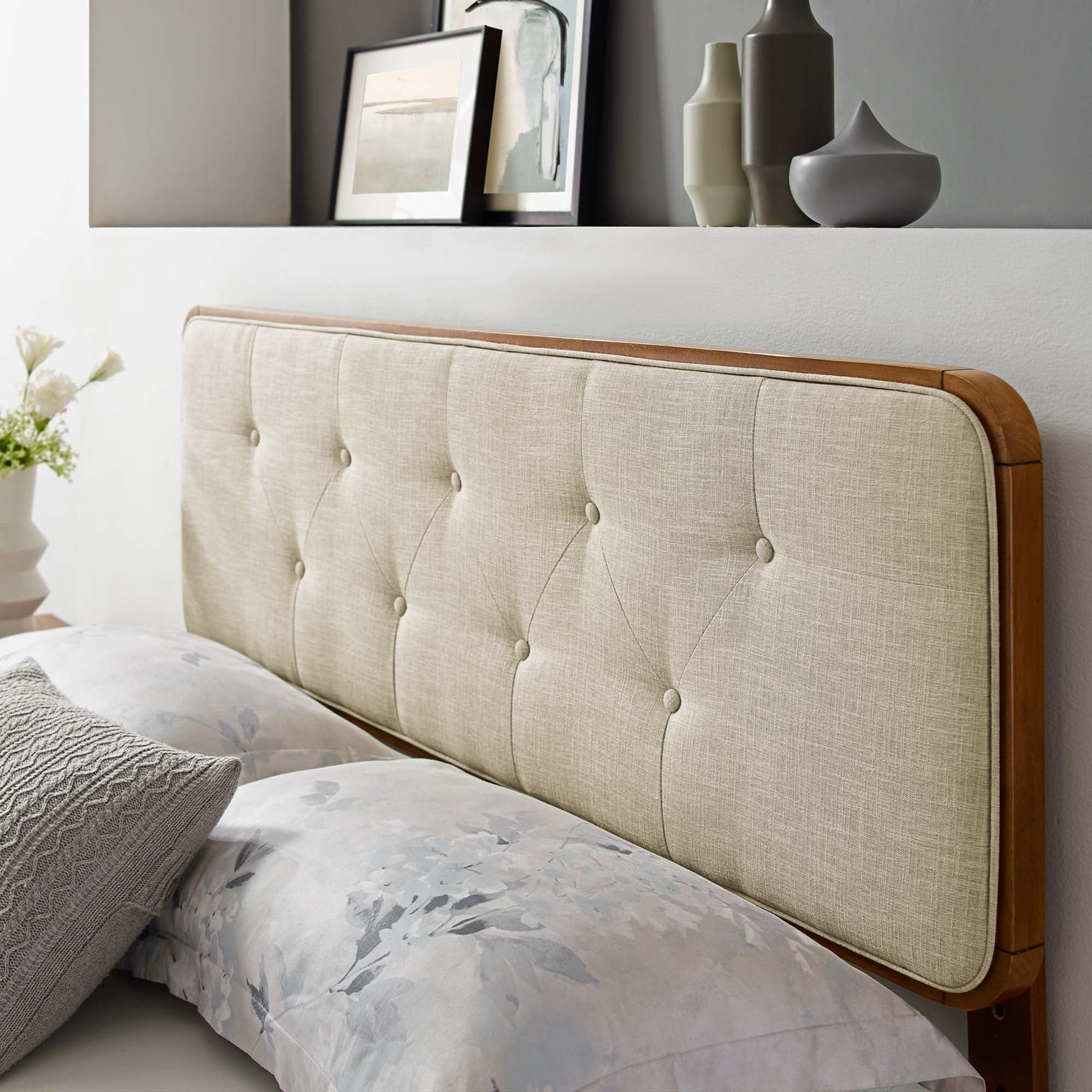 Collins Tufted Fabric and Wood Queen Headboard by Modway - Best Buy Furniture