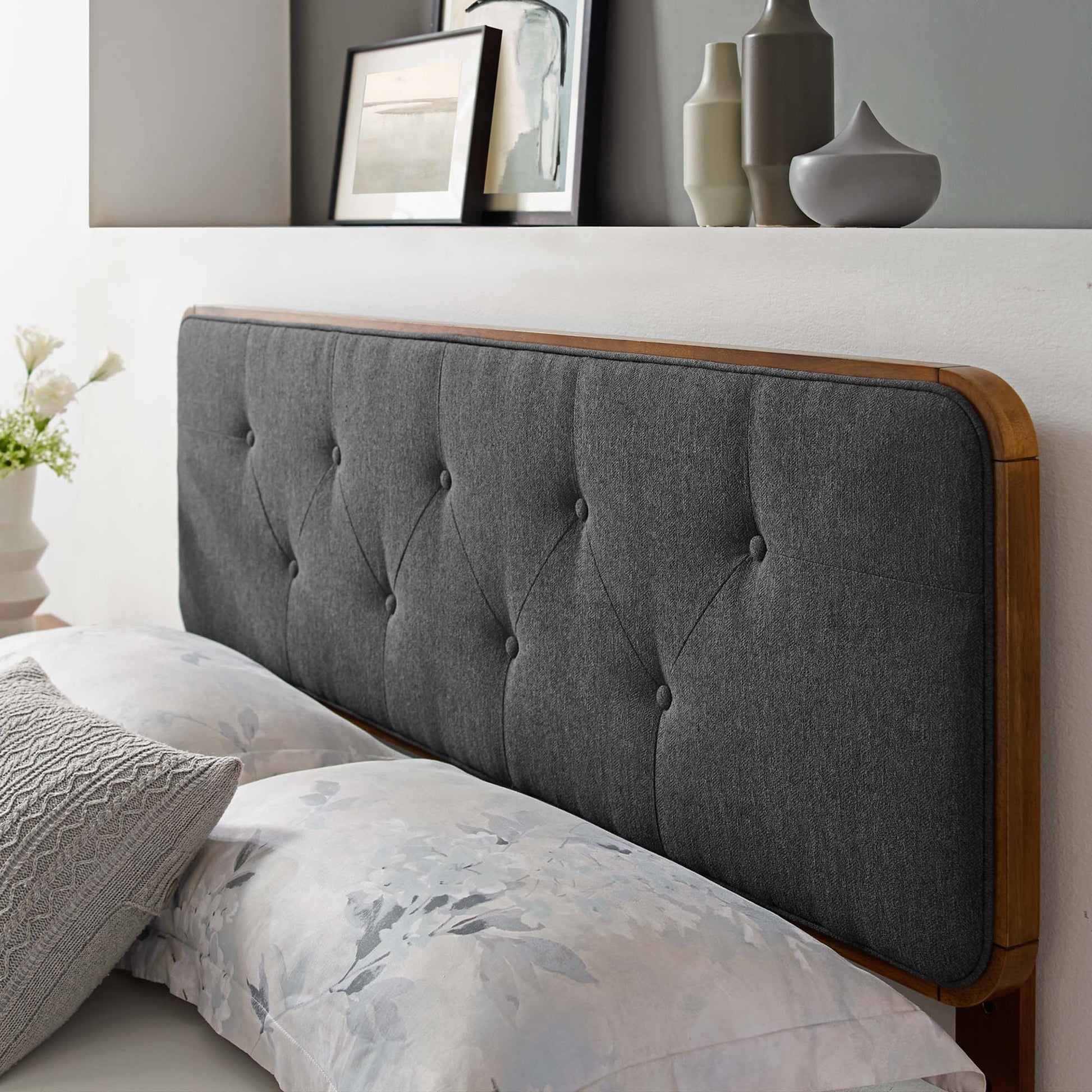 Collins Tufted Fabric and Wood Queen Headboard by Modway - Best Buy Furniture