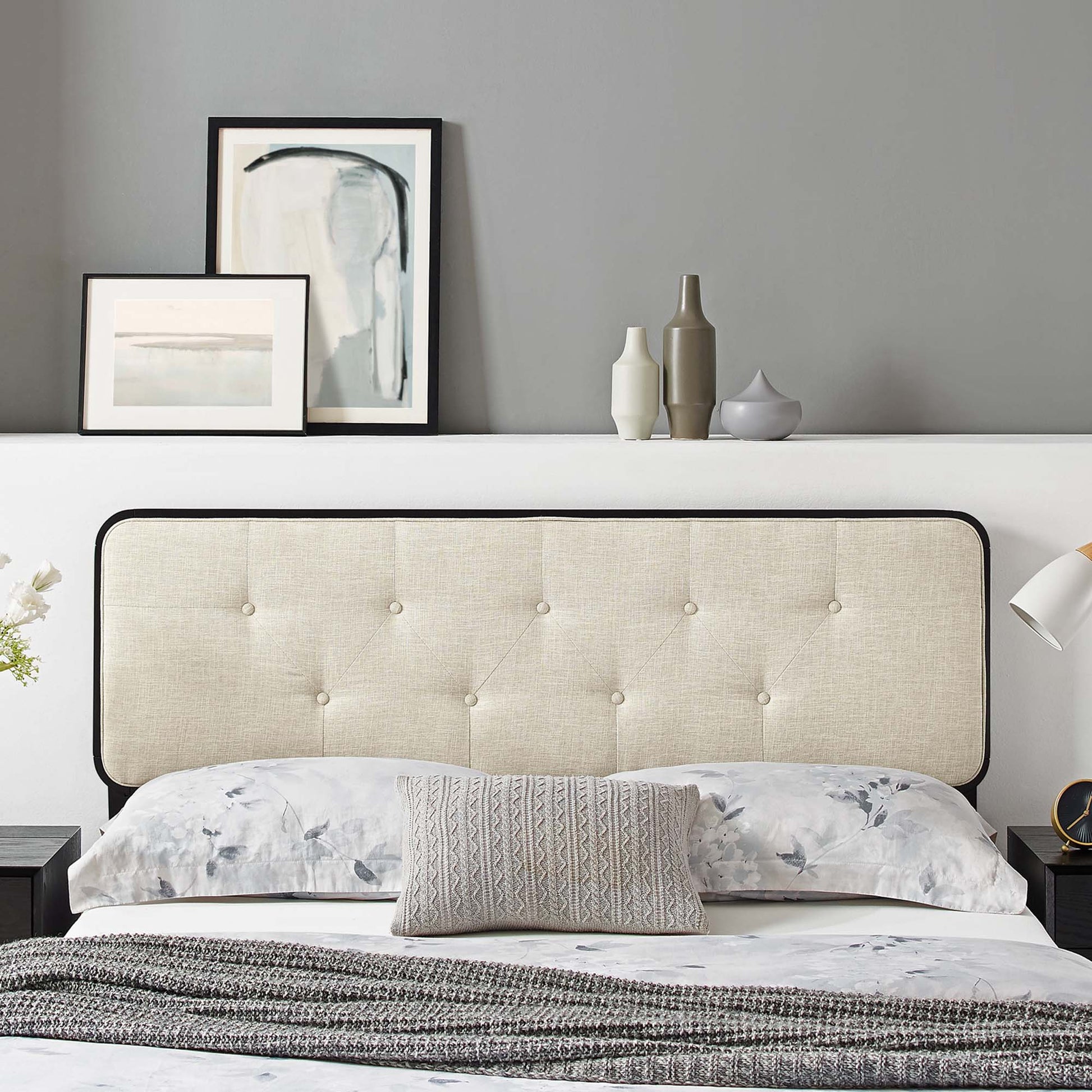 Collins Tufted Fabric and Wood King Headboard by Modway - Best Buy Furniture