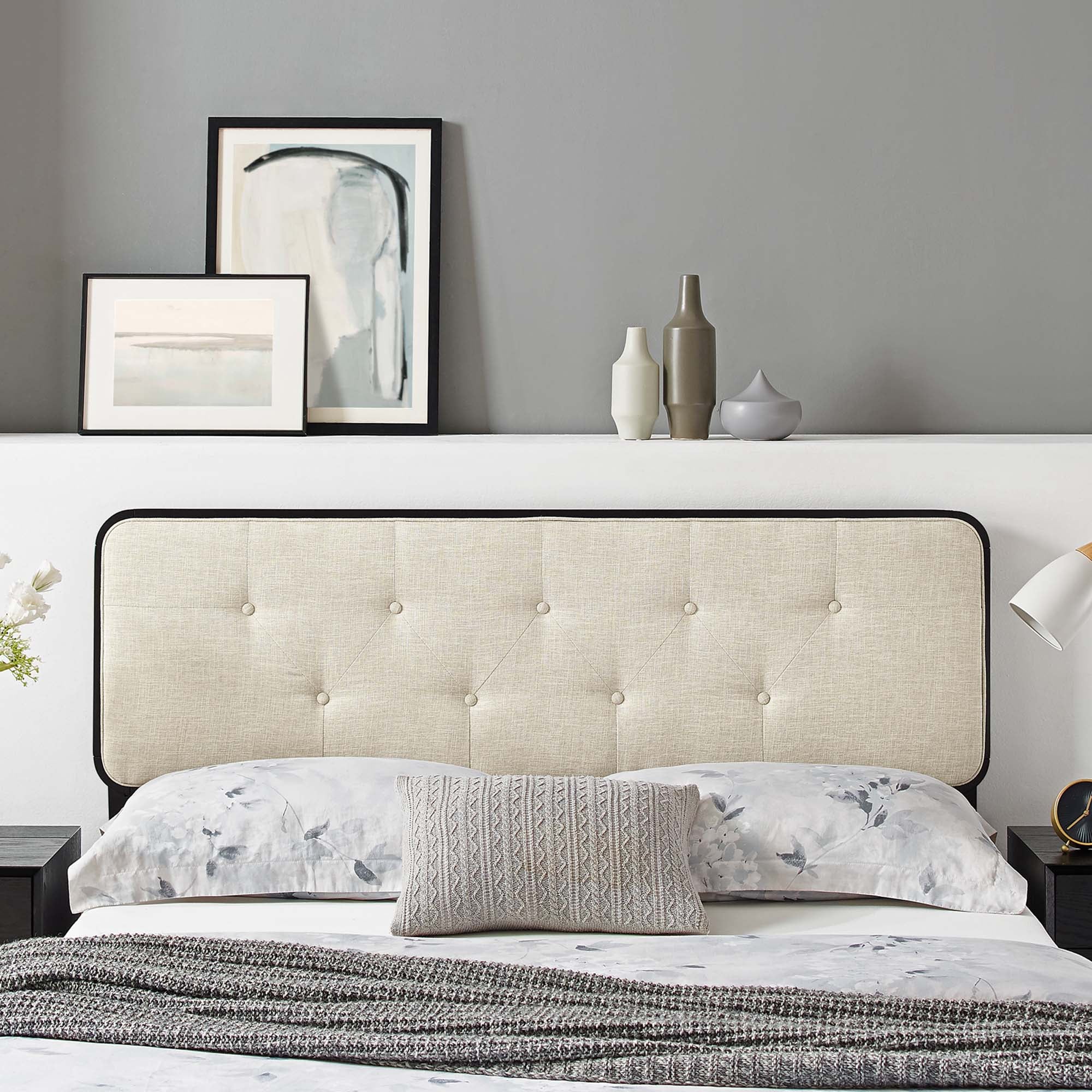 Collins Tufted Fabric and Wood King Headboard by Modway - Best Buy Furniture