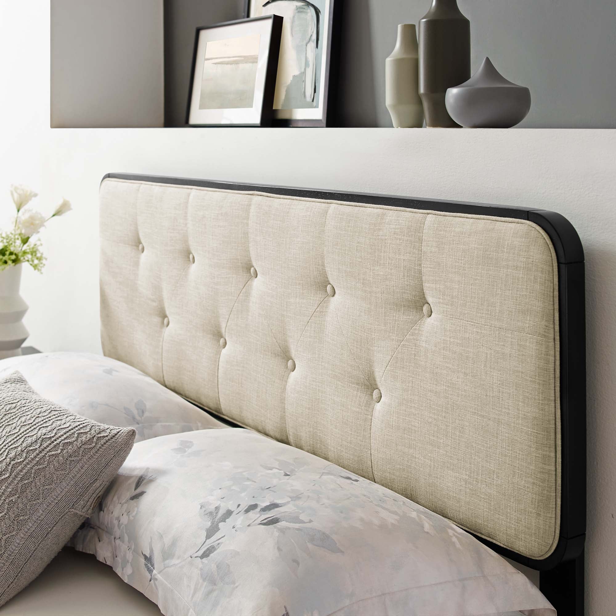 Collins Tufted Fabric and Wood King Headboard by Modway - Best Buy Furniture