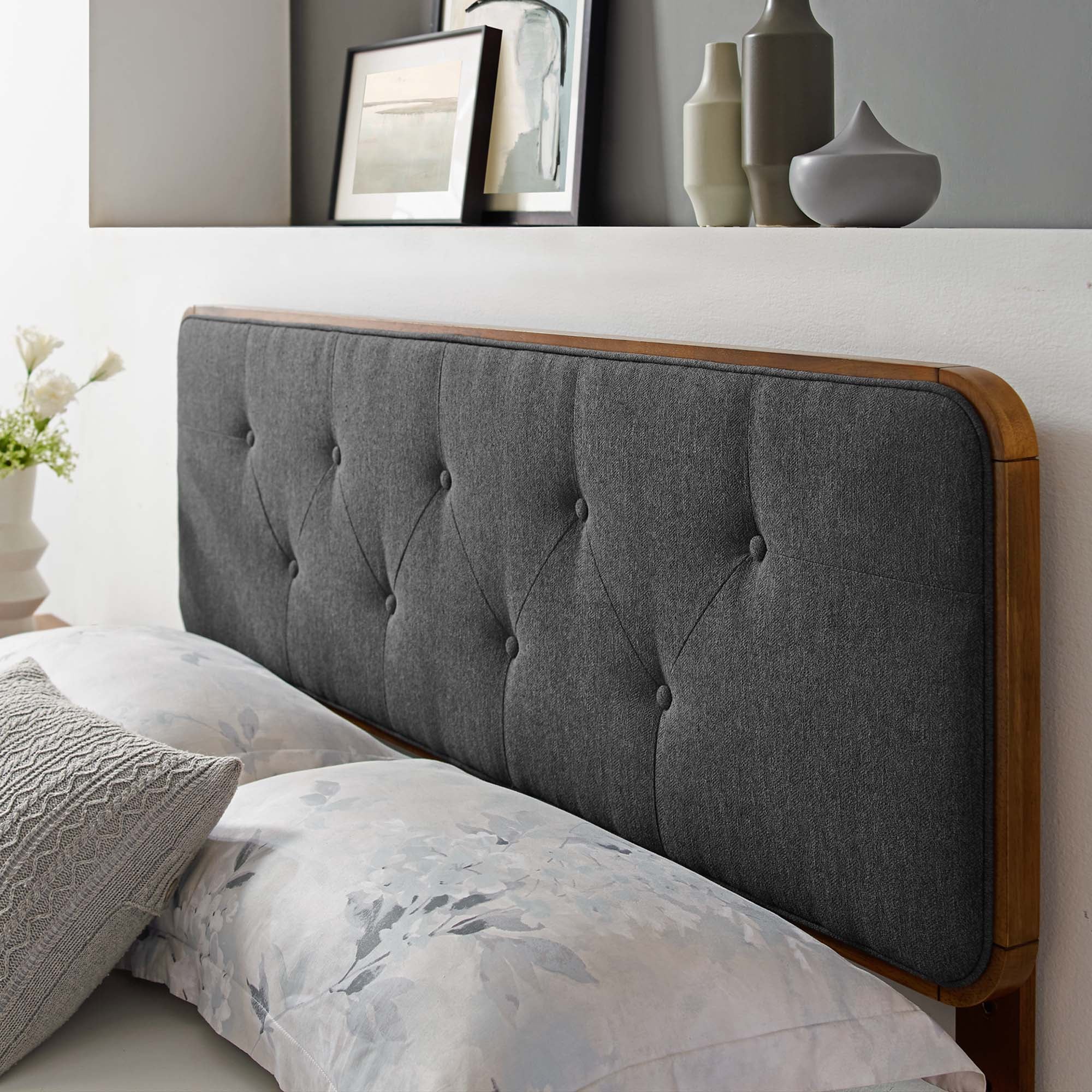 Collins Tufted Fabric and Wood King Headboard by Modway - Best Buy Furniture