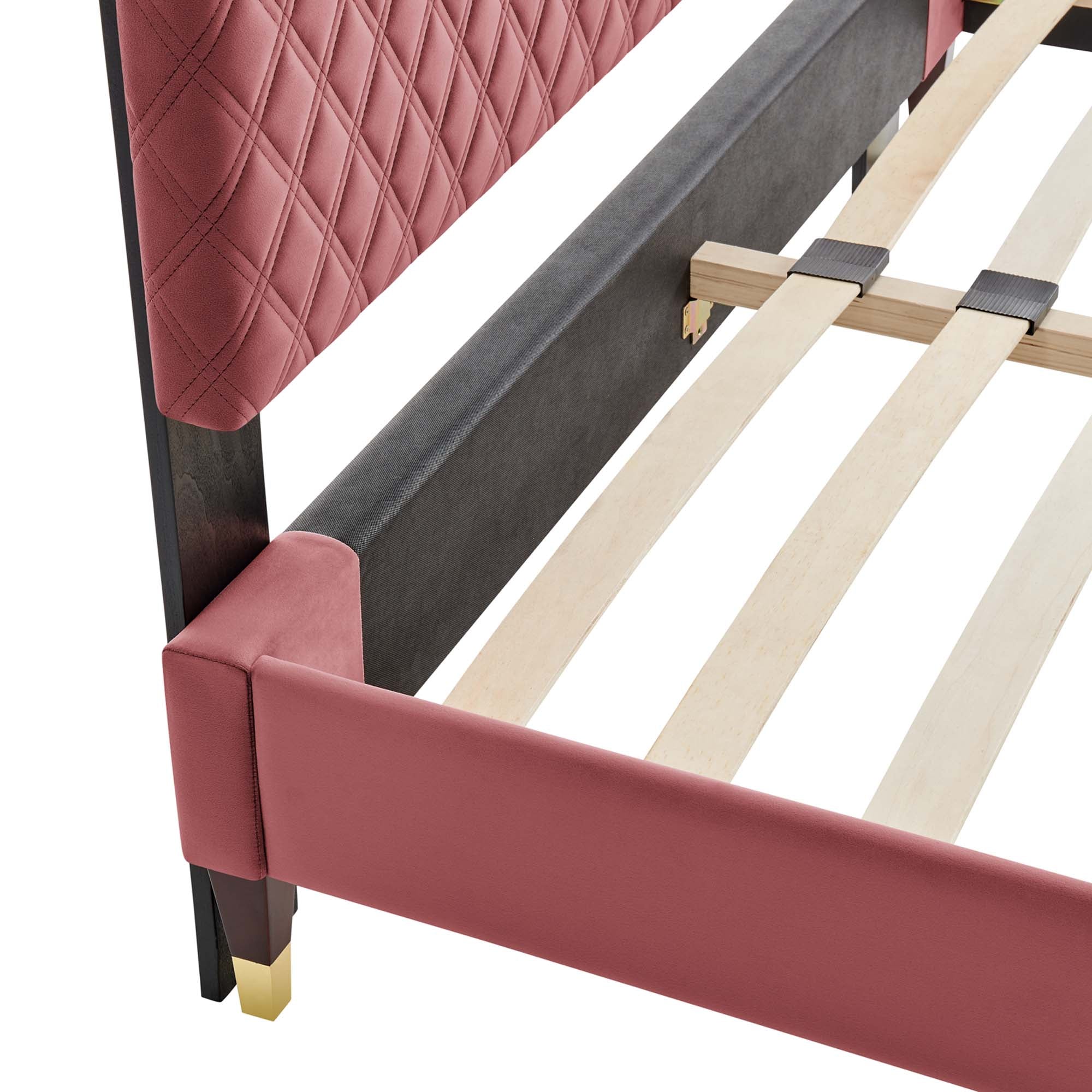 Harlow Performance Velvet Queen Platform Bed Frame by Modway - Best Buy Furniture