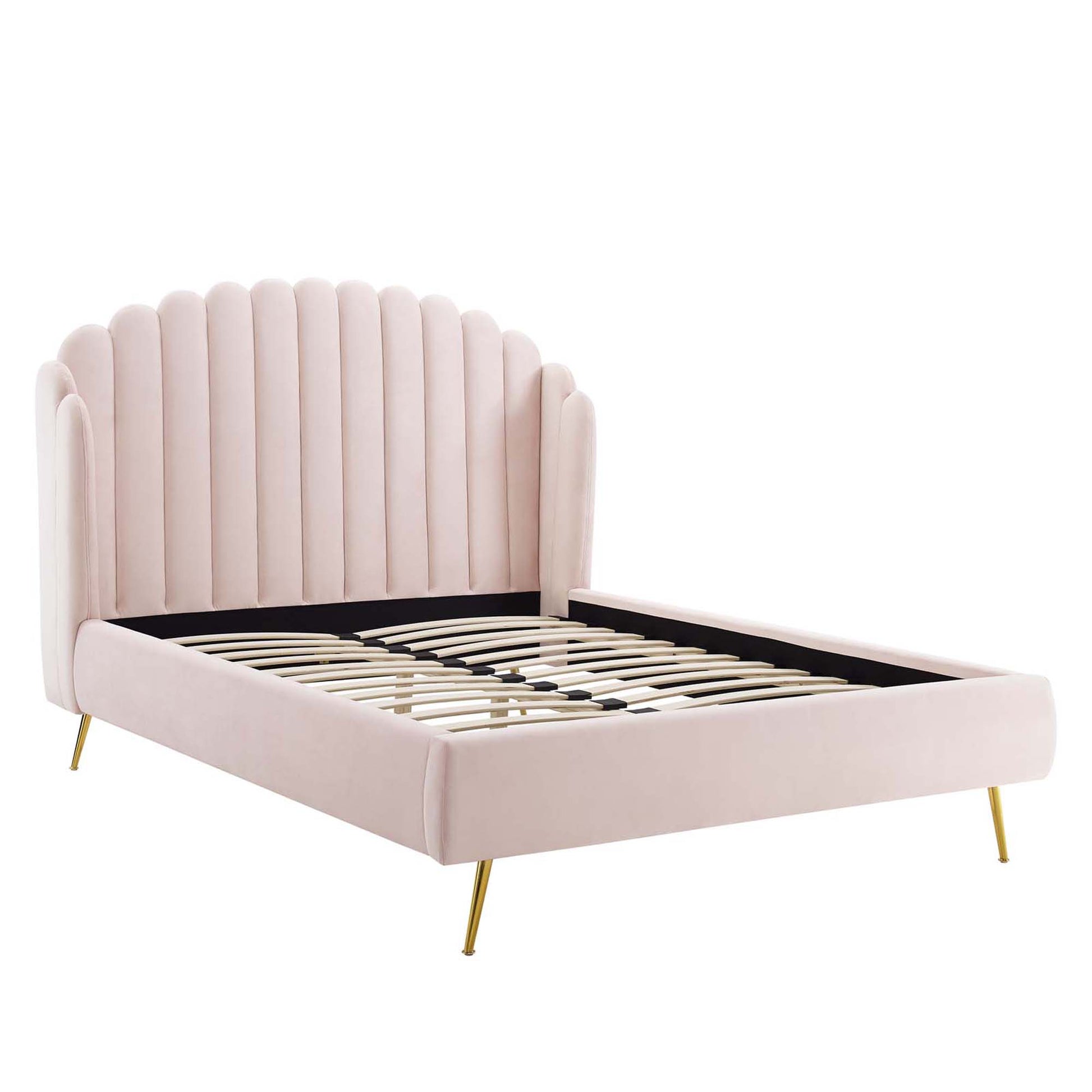 Lana Performance Velvet Queen Wingback Platform Bed by Modway - Best Buy Furniture