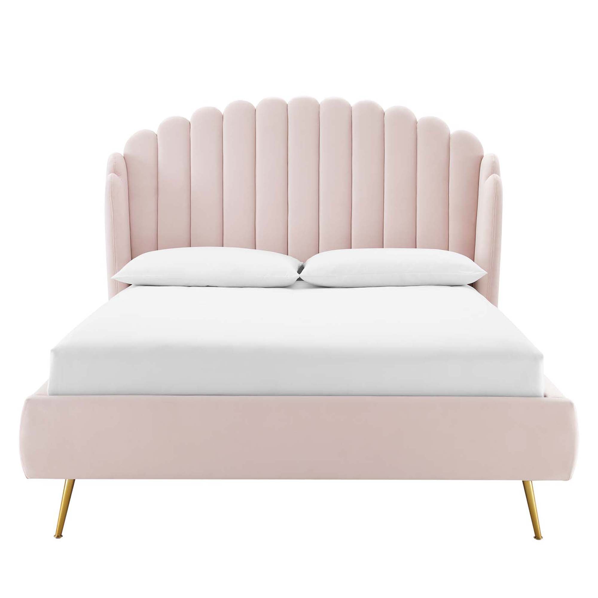 Lana Performance Velvet Queen Wingback Platform Bed by Modway - Best Buy Furniture