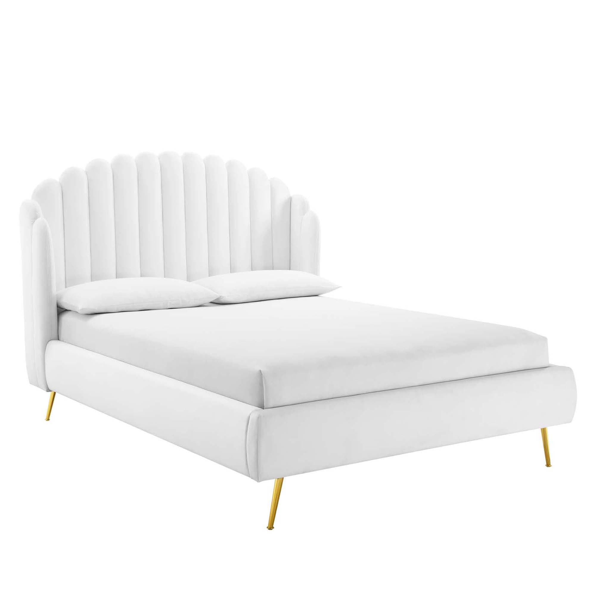 Lana Performance Velvet Queen Wingback Platform Bed by Modway - Best Buy Furniture