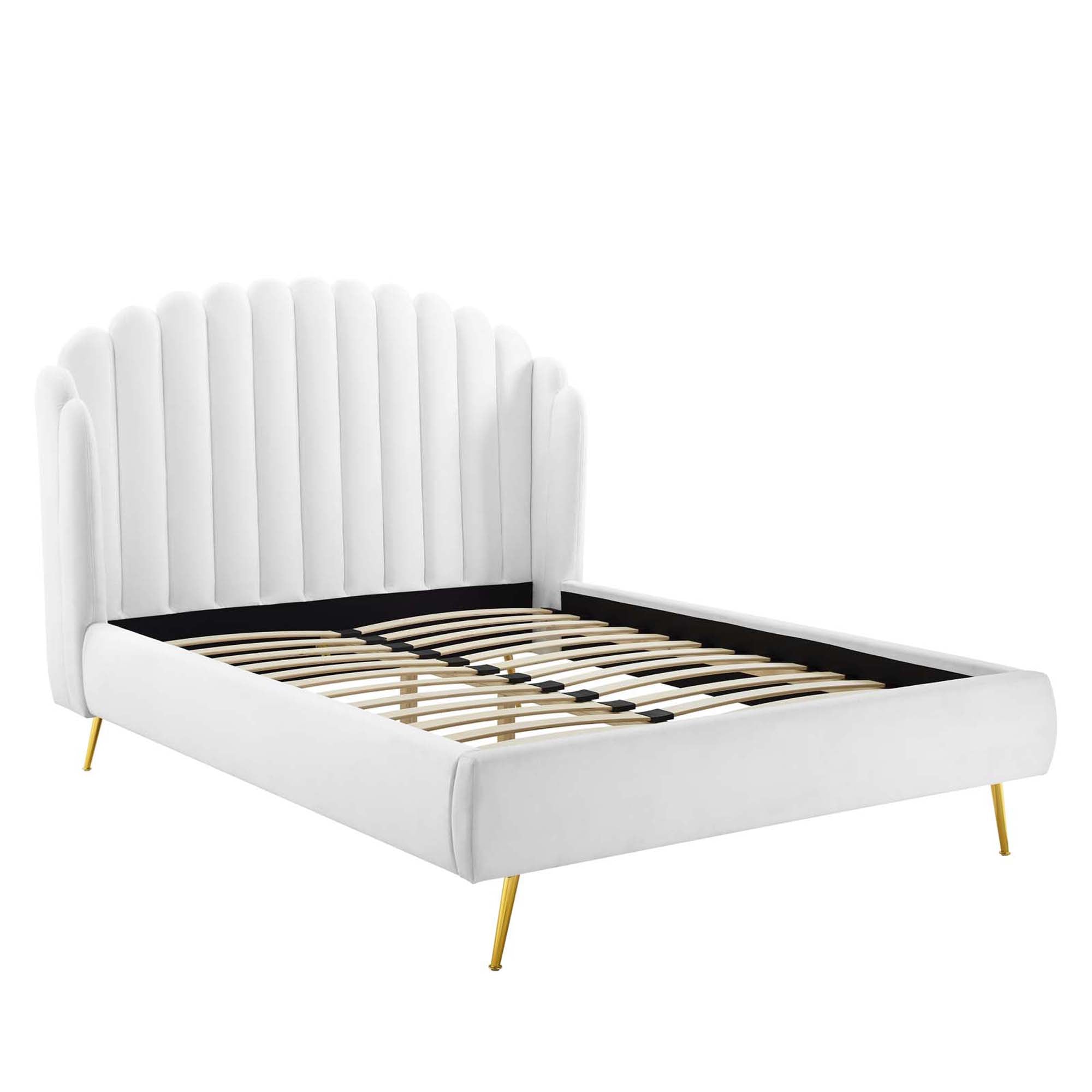 Lana Performance Velvet Queen Wingback Platform Bed by Modway - Best Buy Furniture
