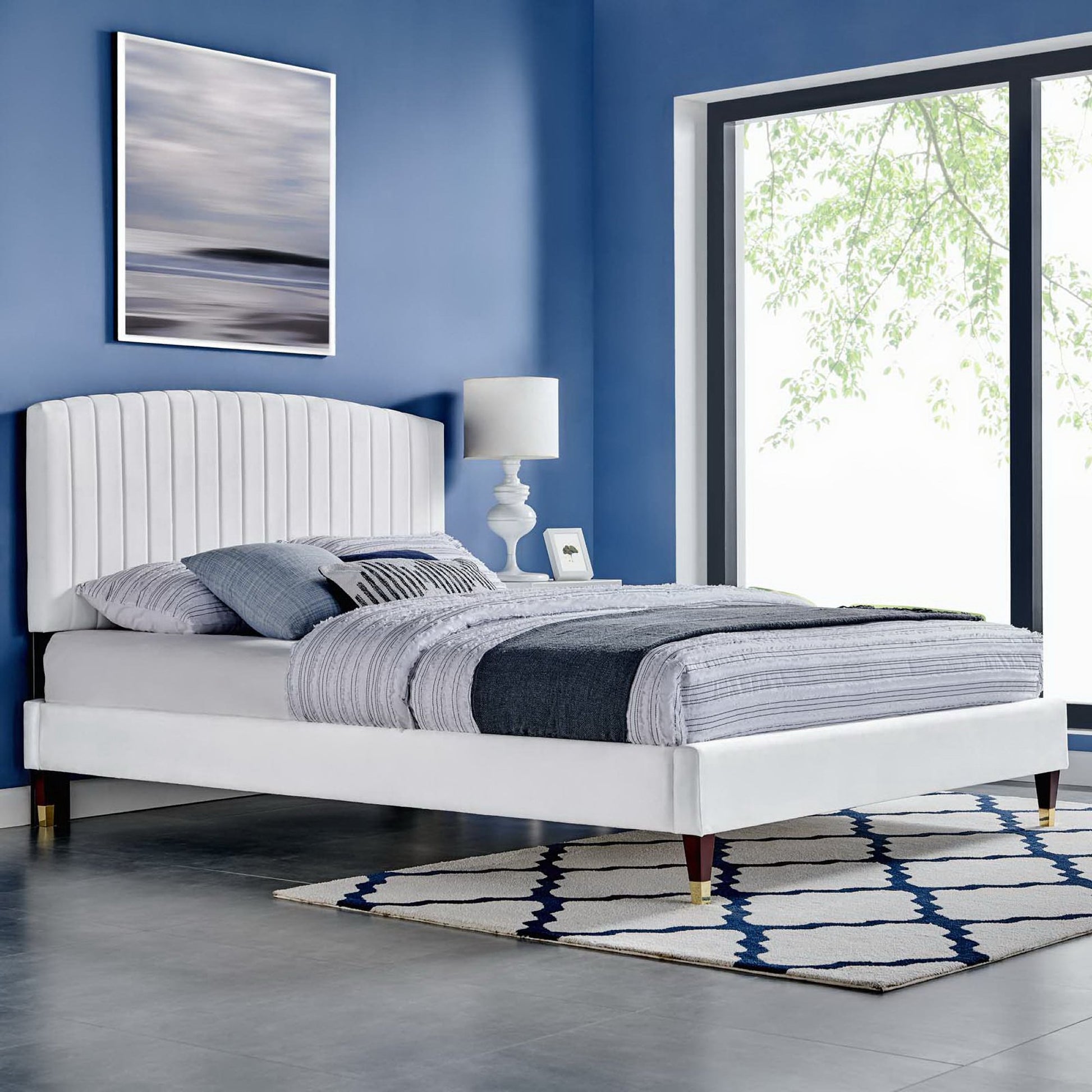 Alessi Performance Velvet Queen Platform Bed by Modway - Best Buy Furniture