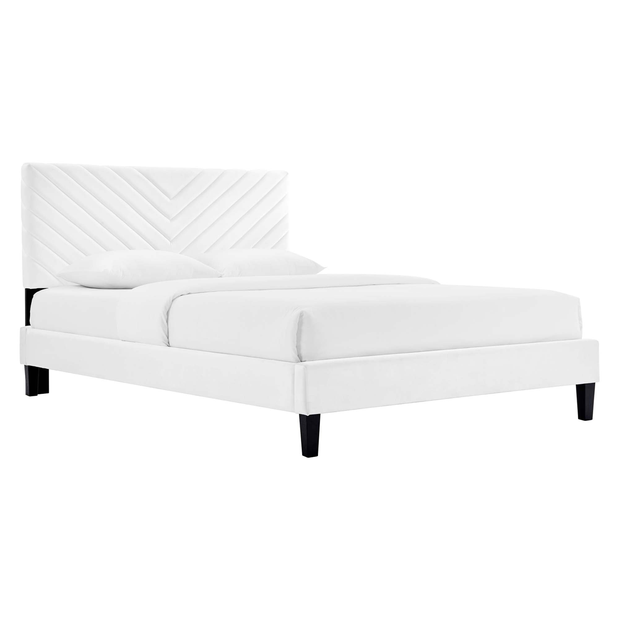 Roxanne Performance Velvet Queen Platform Bed by Modway - Best Buy Furniture