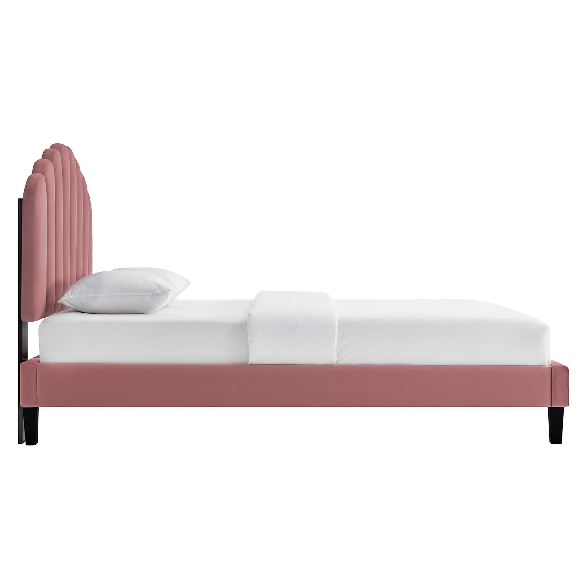 Daisy Performance Velvet Queen Platform Bed by Modway - Best Buy Furniture