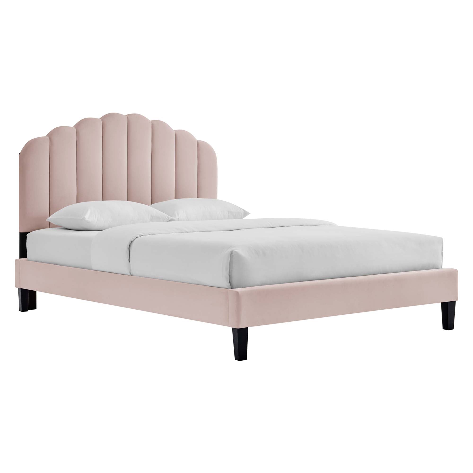Daisy Performance Velvet Queen Platform Bed by Modway - Best Buy Furniture