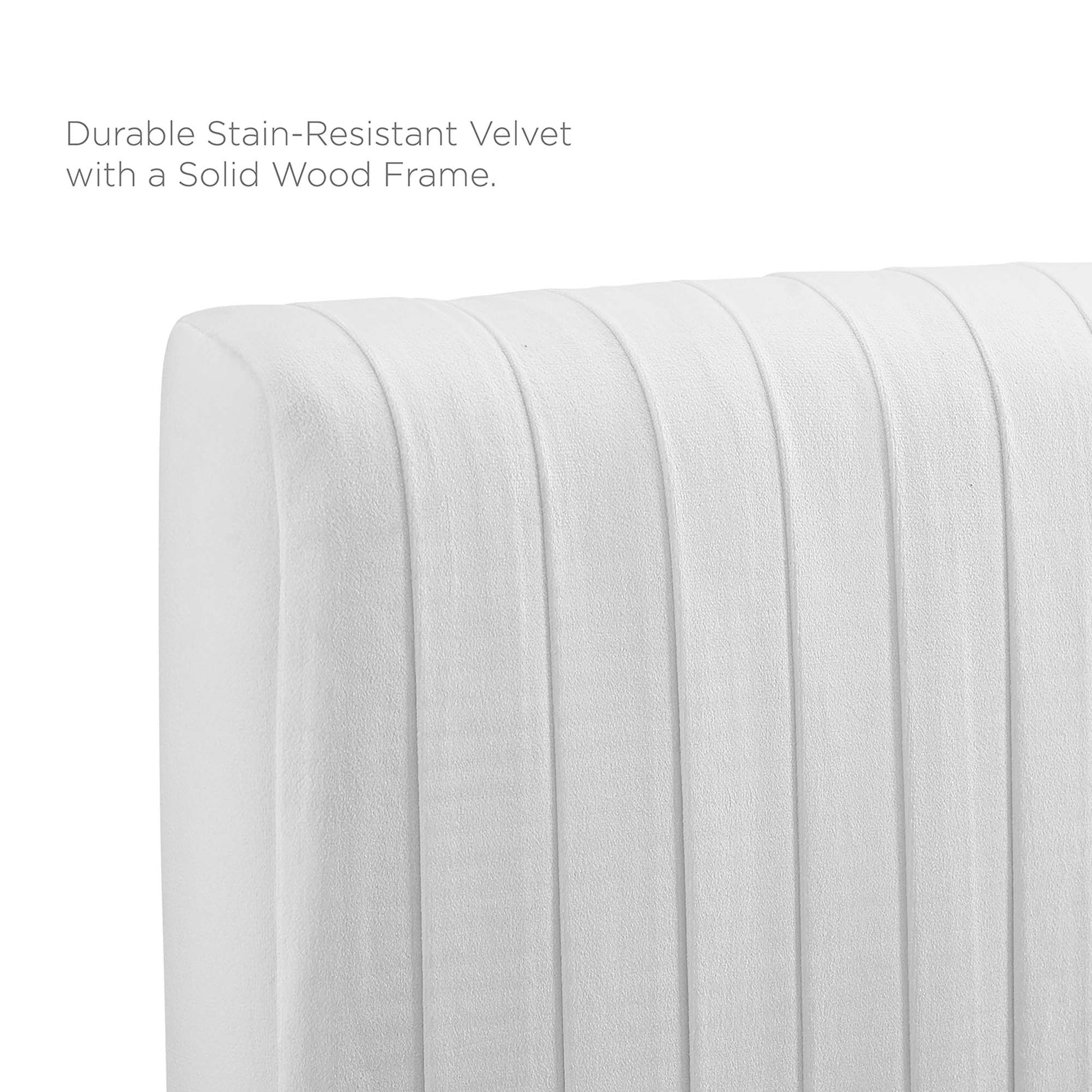 Eloise Channel Tufted Performance Velvet Full/Queen Headboard by Modway - Best Buy Furniture