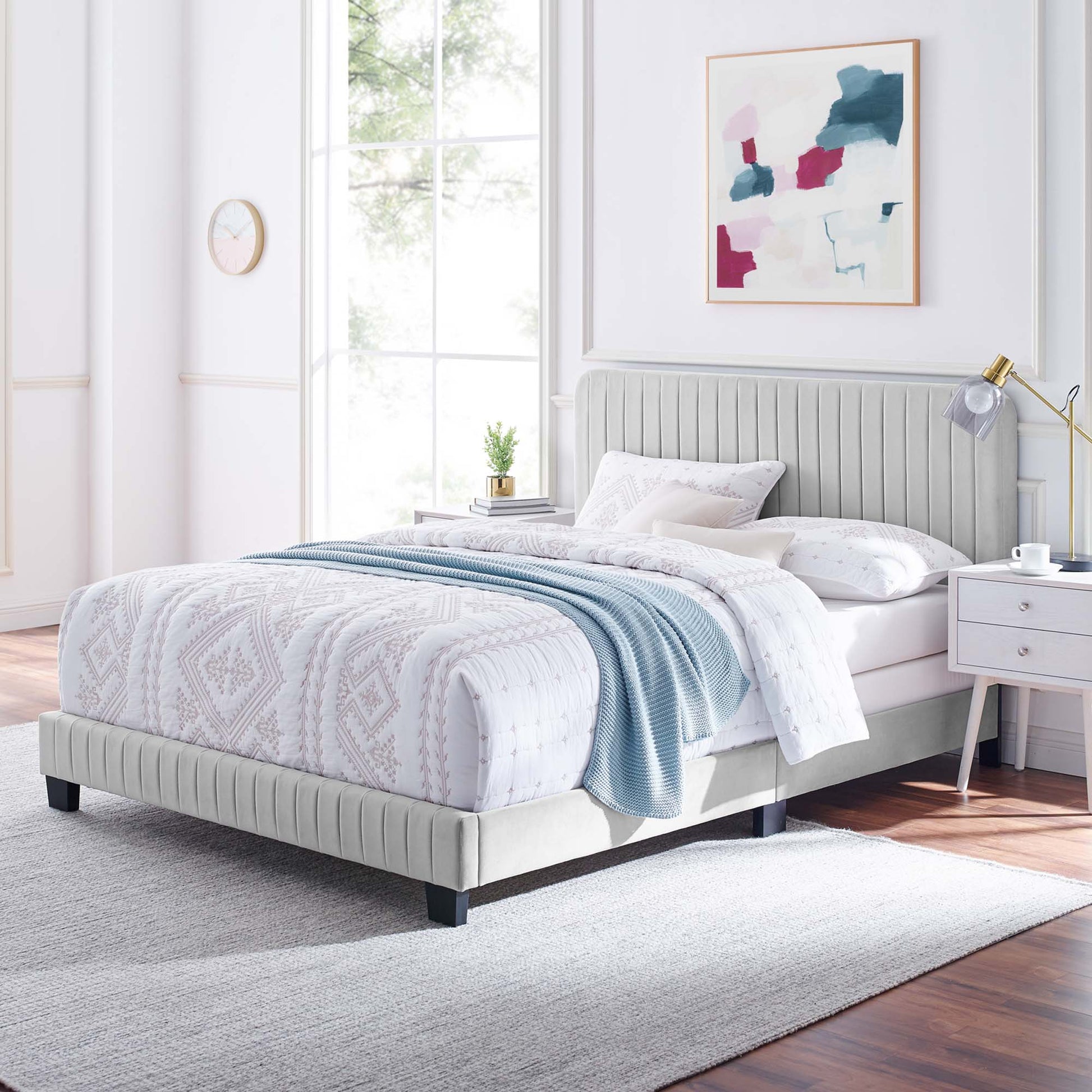Celine Channel Tufted Performance Velvet Full Bed by Modway - Best Buy Furniture