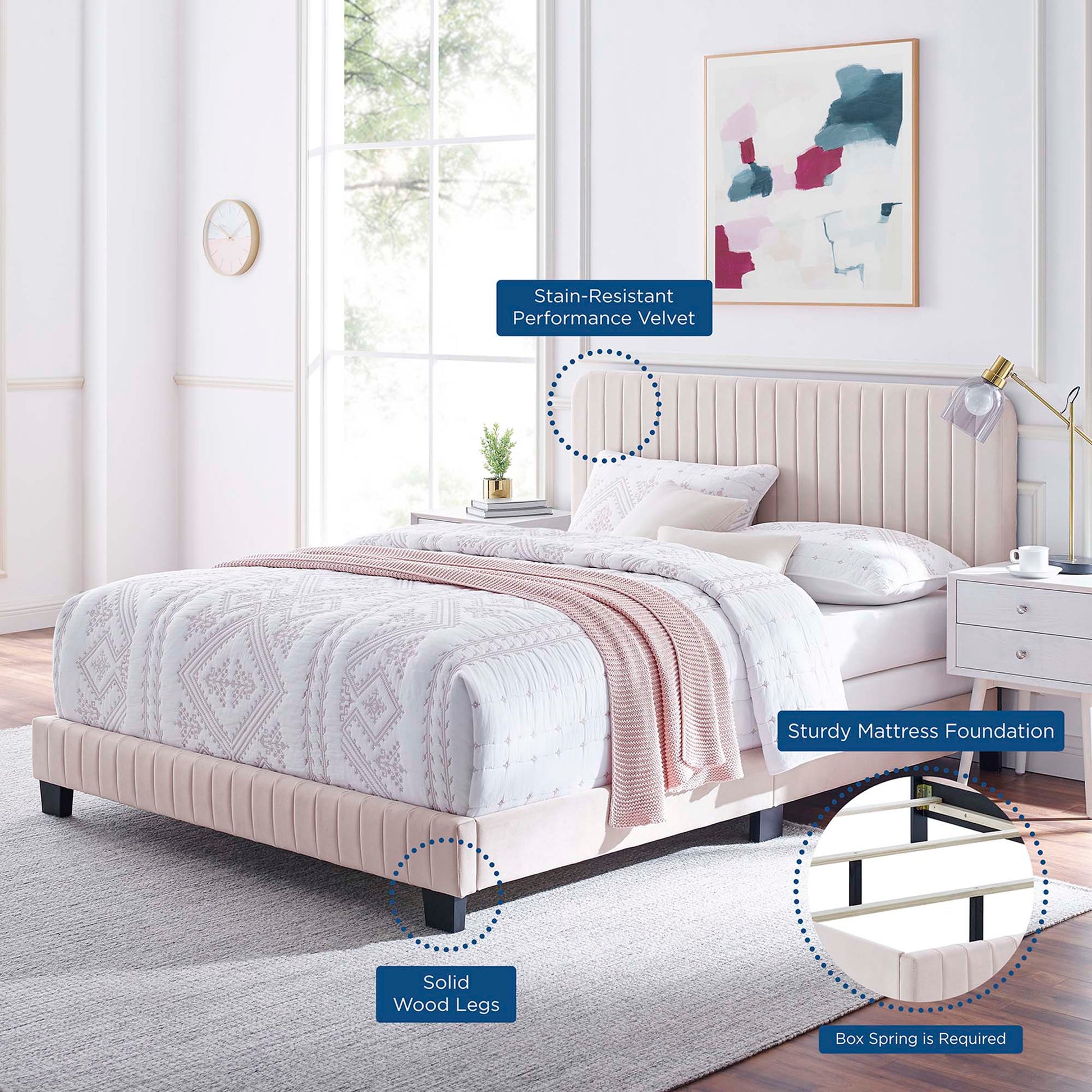 Celine Channel Tufted Performance Velvet Full Bed by Modway - Best Buy Furniture