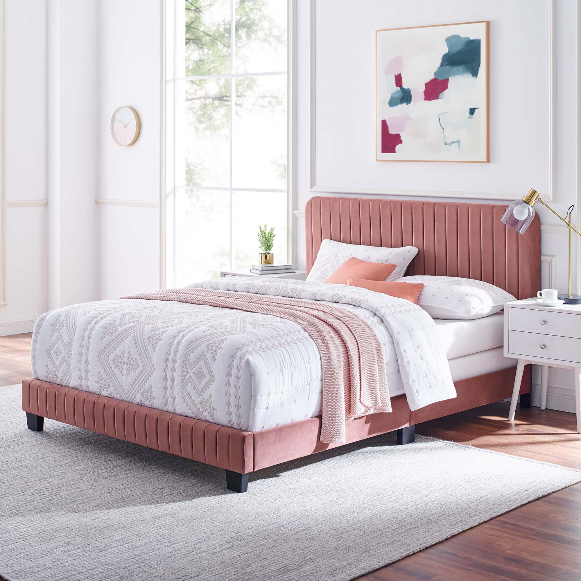 Celine Channel Tufted Performance Velvet Twin Bed by Modway - Best Buy Furniture