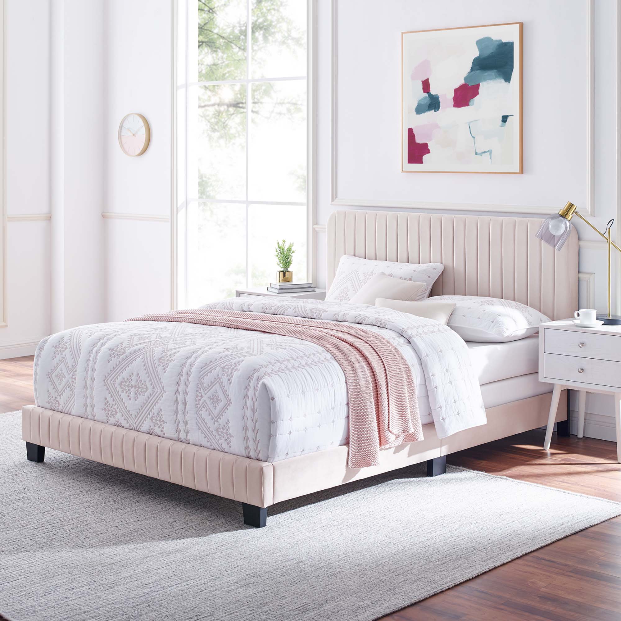 Celine Channel Tufted Performance Velvet Twin Bed by Modway - Best Buy Furniture