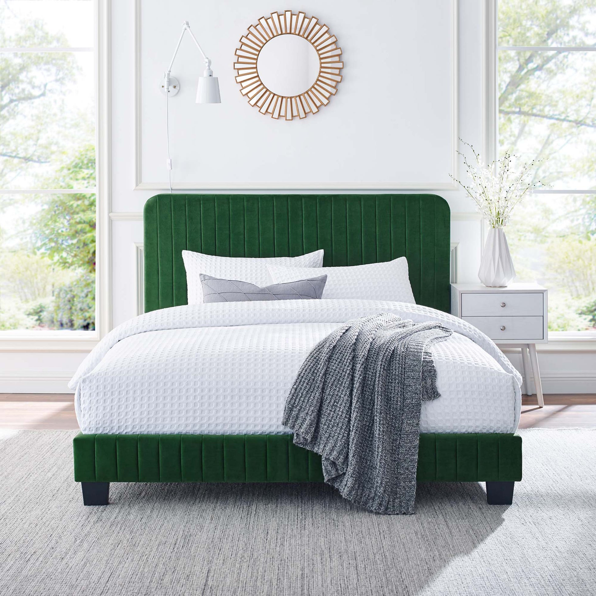Celine Channel Tufted Performance Velvet King Platform Bed by Modway - Best Buy Furniture