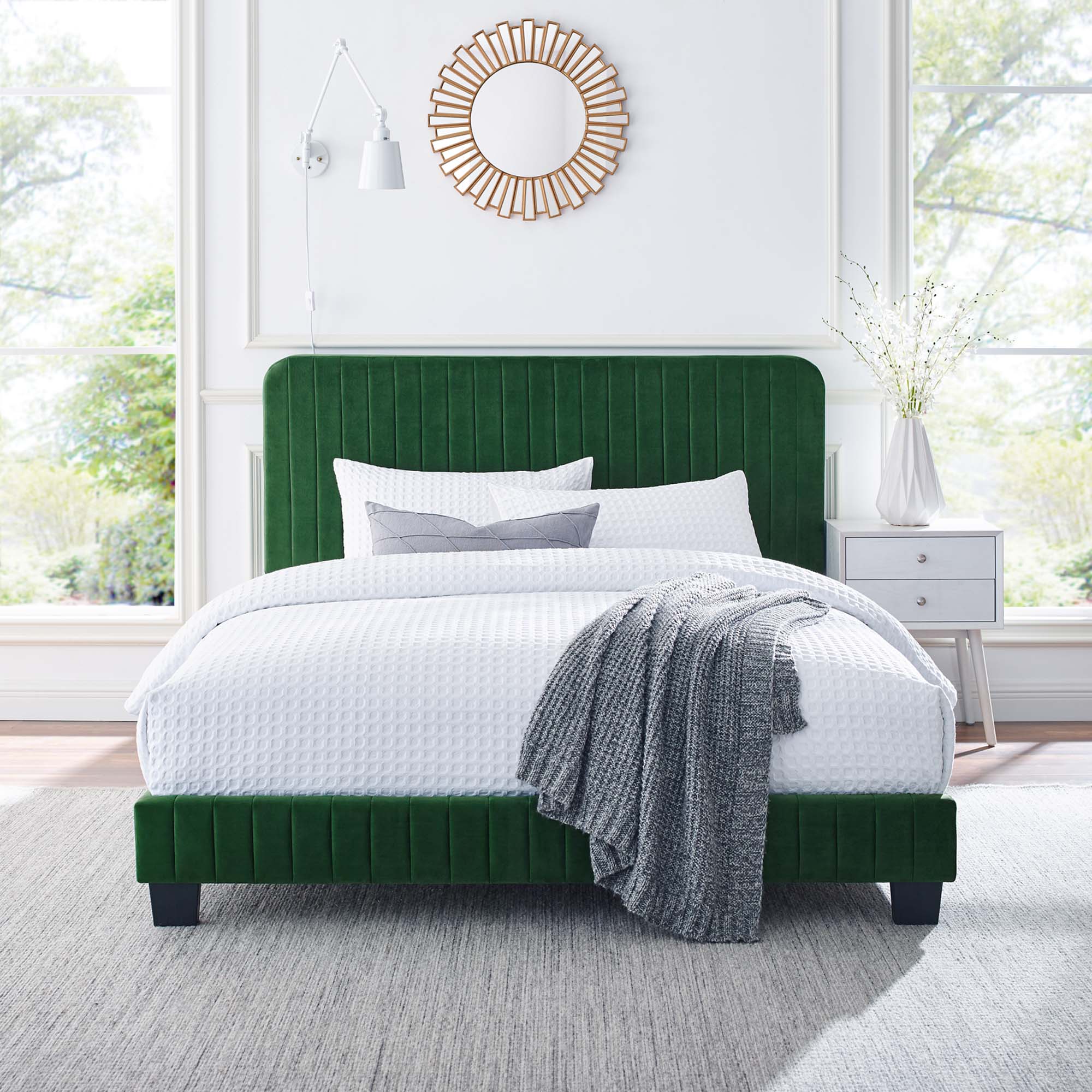 Celine Channel Tufted Performance Velvet King Platform Bed by Modway - Best Buy Furniture