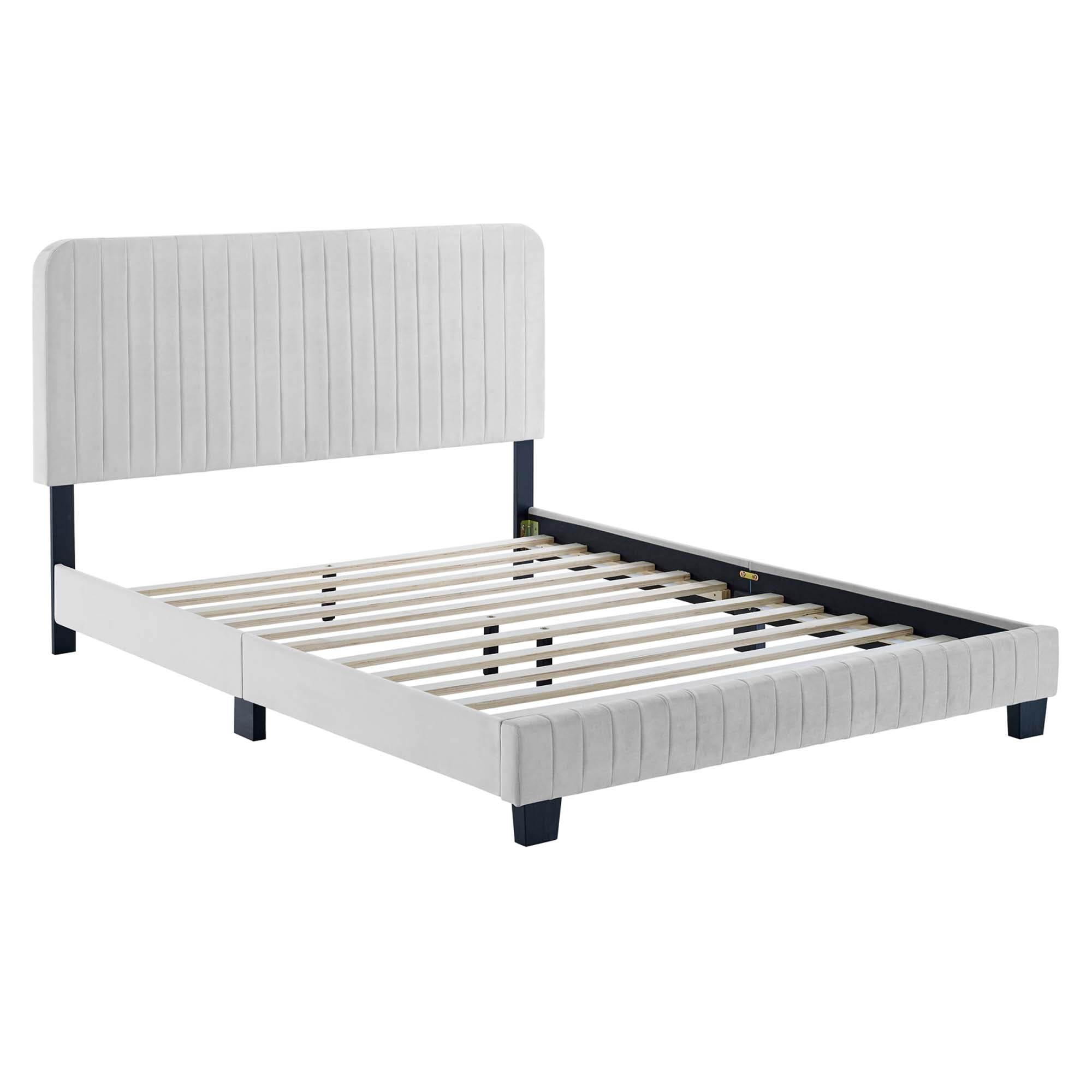 Celine Channel Tufted Performance Velvet Queen Platform Bed by Modway - Best Buy Furniture