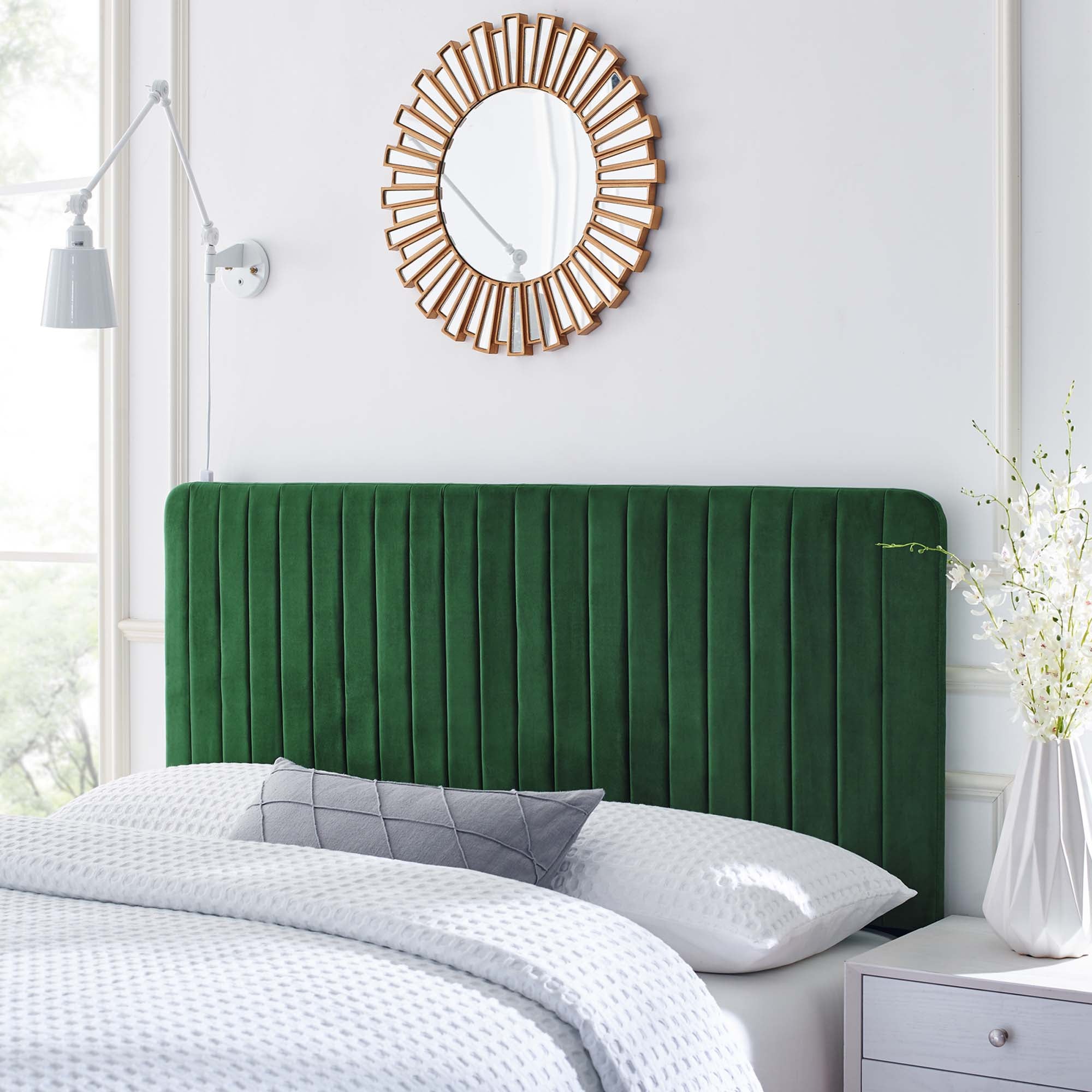 Milenna Channel Tufted Performance Velvet King/California King Headboard by Modway - Best Buy Furniture