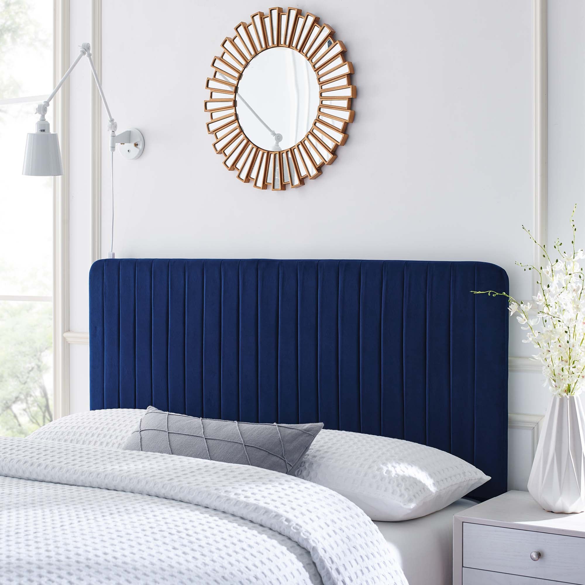Milenna Channel Tufted Performance Velvet King/California King Headboard by Modway - Best Buy Furniture