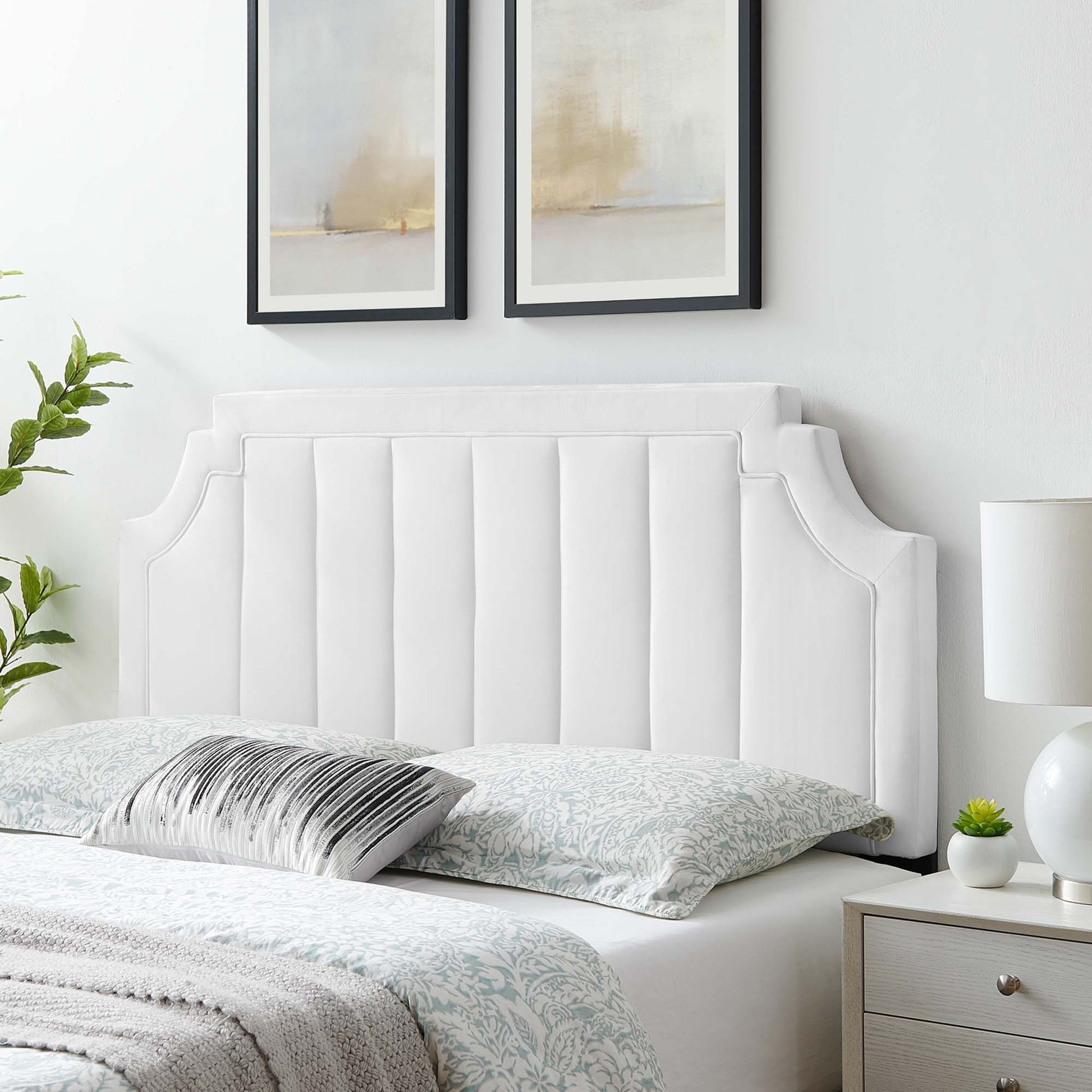 Alyona Channel Tufted Performance Velvet King/California King Headboard by Modway - Best Buy Furniture
