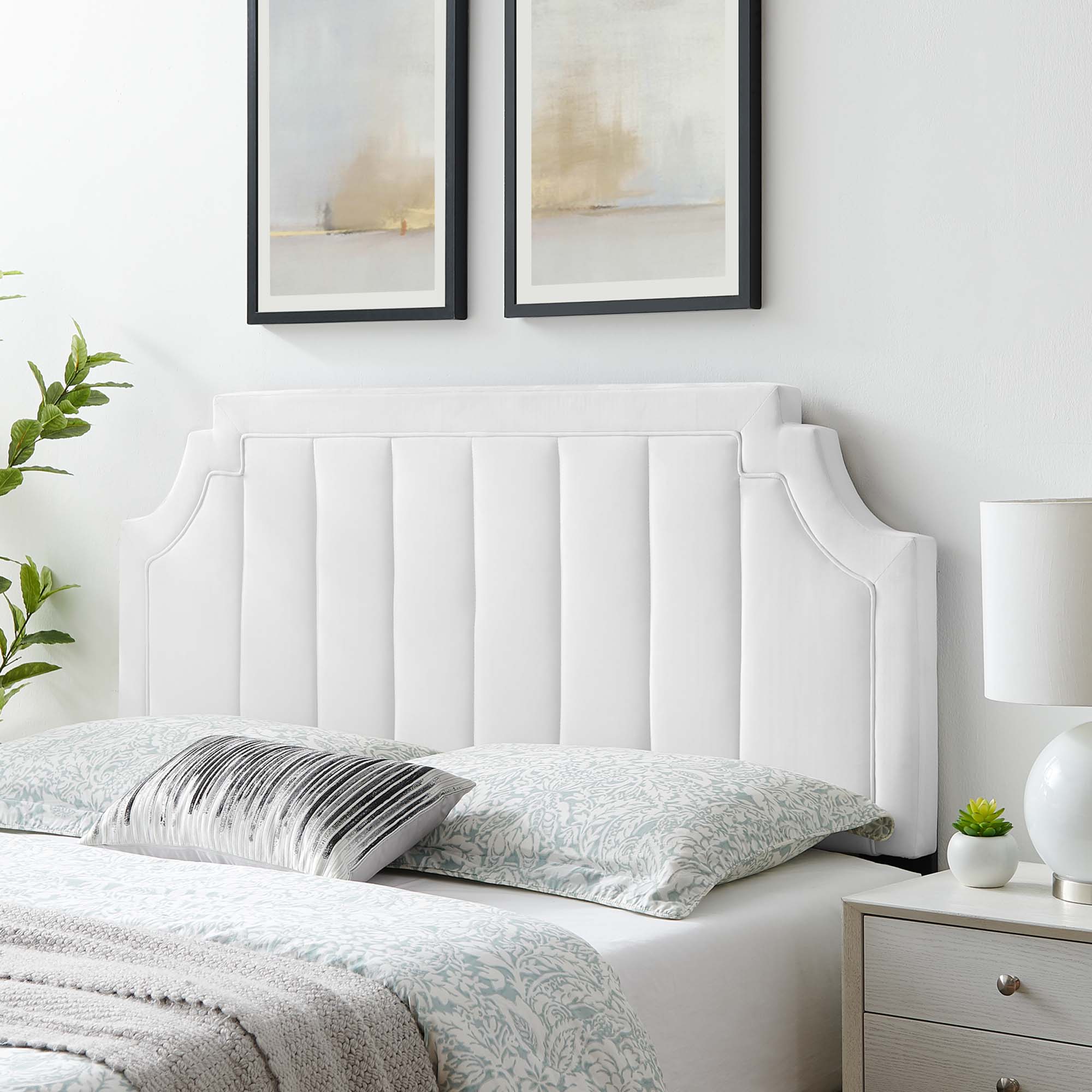 Alyona Channel Tufted Performance Velvet King/California King Headboard by Modway - Best Buy Furniture