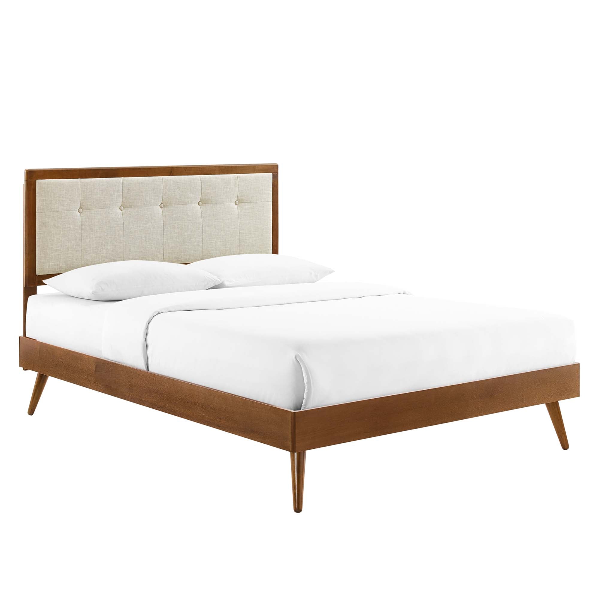 Willow Wood Queen Platform Bed With Splayed Legs by Modway - Best Buy Furniture