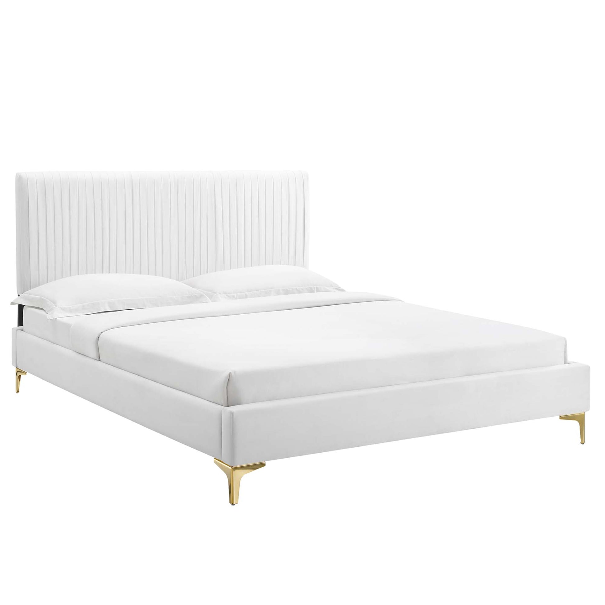 Peyton Performance Velvet Queen Platform Bed by Modway - Best Buy Furniture