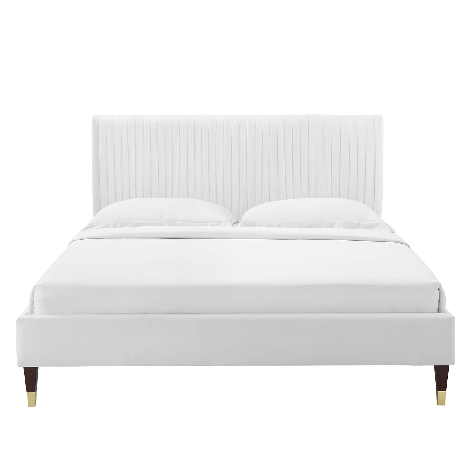 Peyton Performance Velvet Queen Platform Bed by Modway - Best Buy Furniture