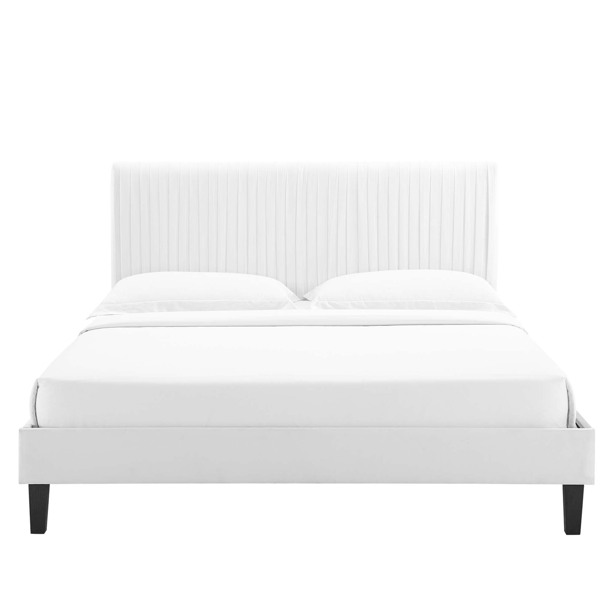 Peyton Performance Velvet Queen Platform Bed by Modway - Best Buy Furniture