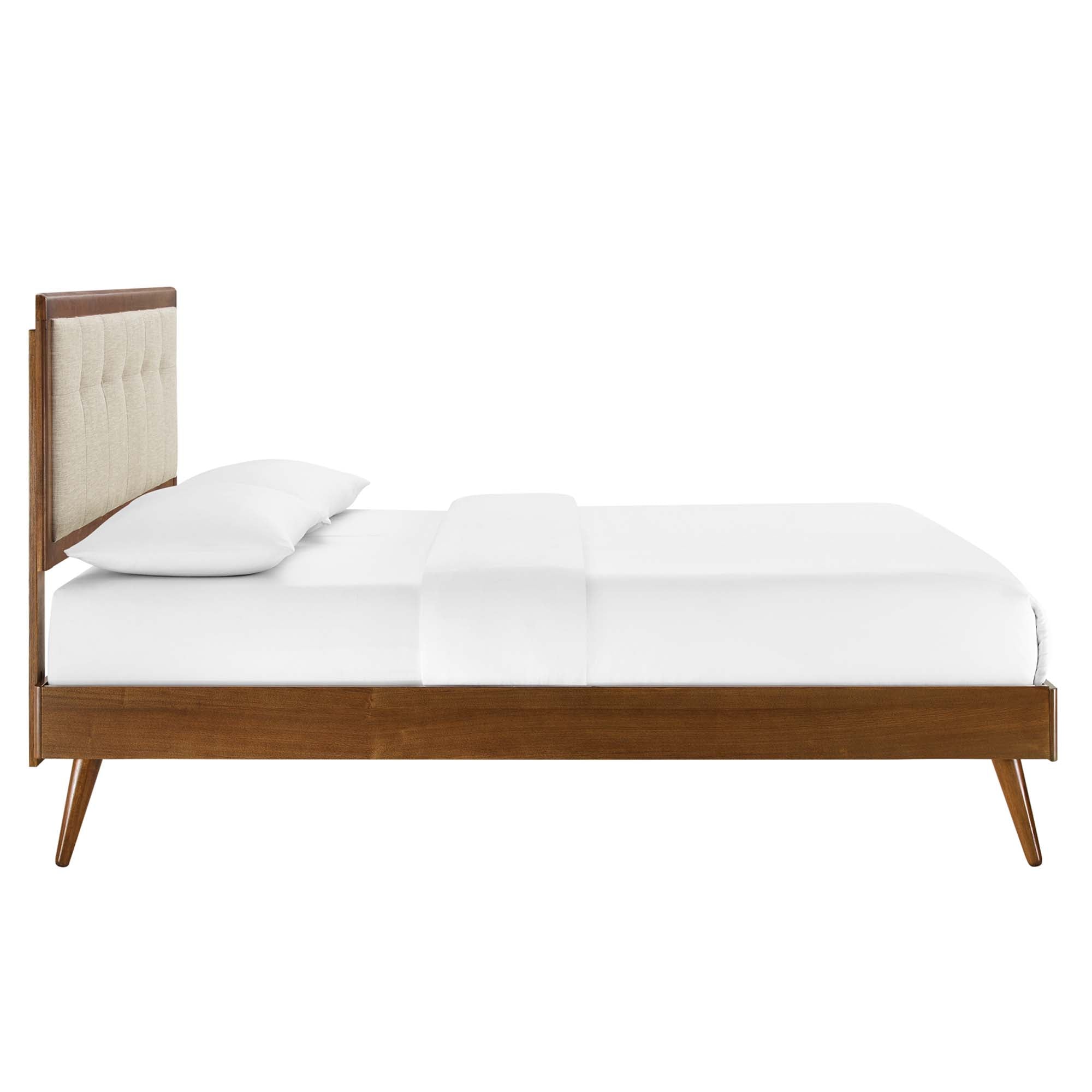 Willow Wood King Platform Bed With Splayed Legs by Modway - Best Buy Furniture