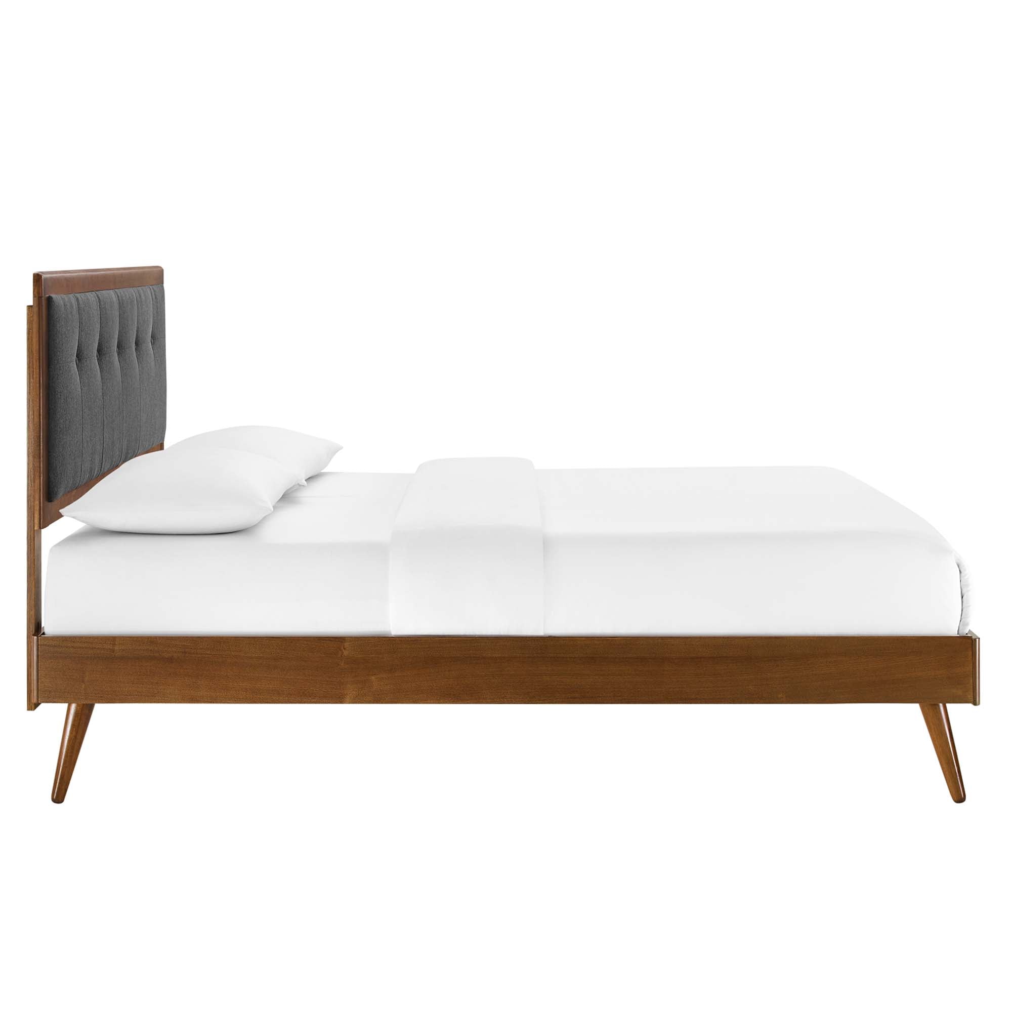 Willow Wood King Platform Bed With Splayed Legs by Modway - Best Buy Furniture