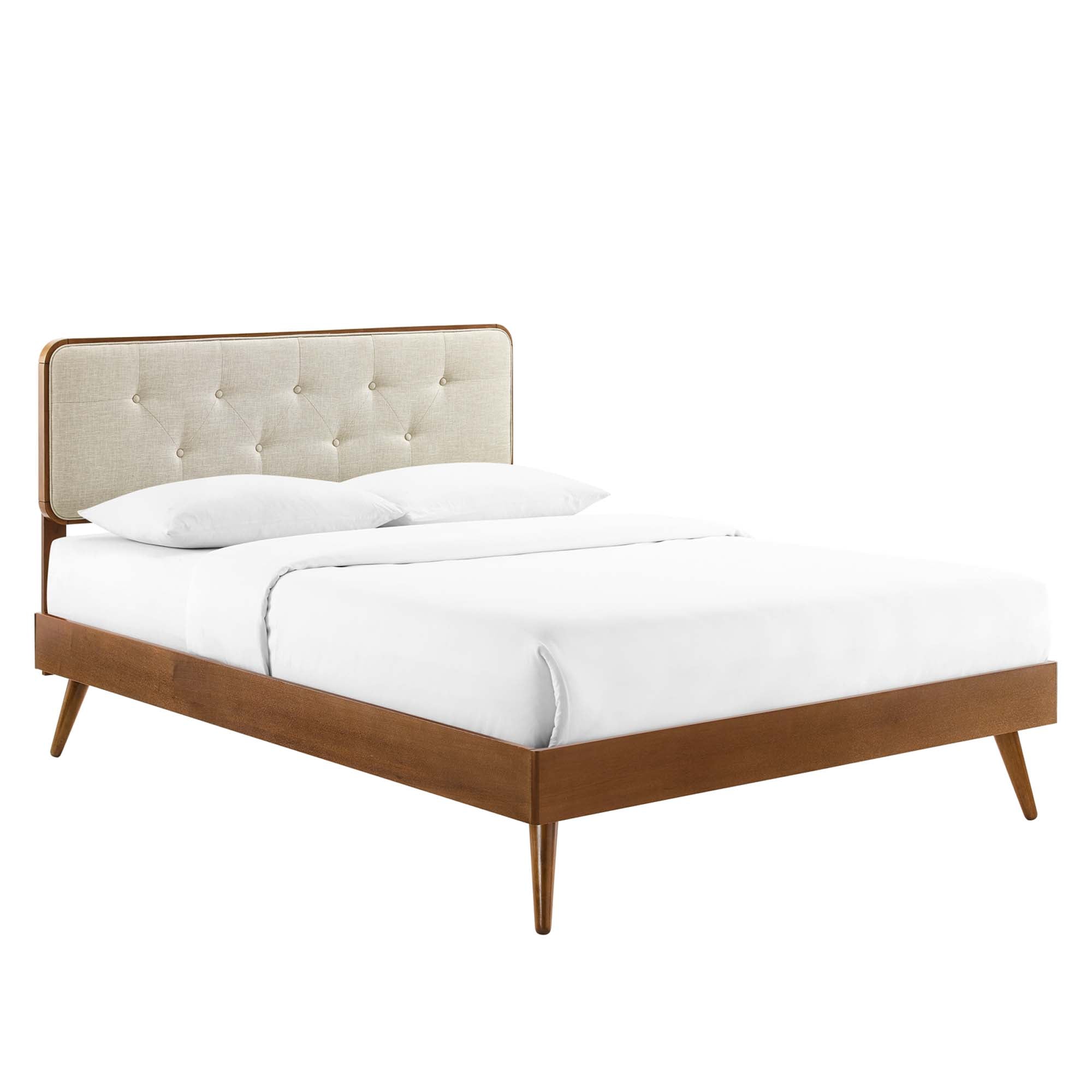 Bridgette Wood King Platform Bed With Splayed Legs by Modway - Best Buy Furniture