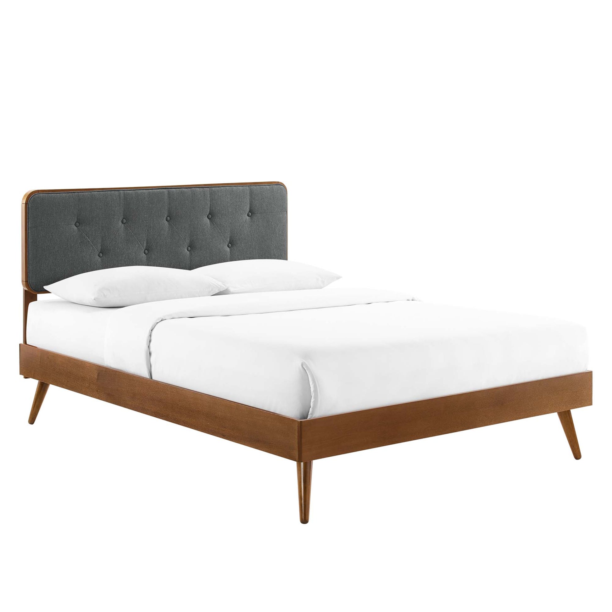 Bridgette Wood King Platform Bed With Splayed Legs by Modway - Best Buy Furniture