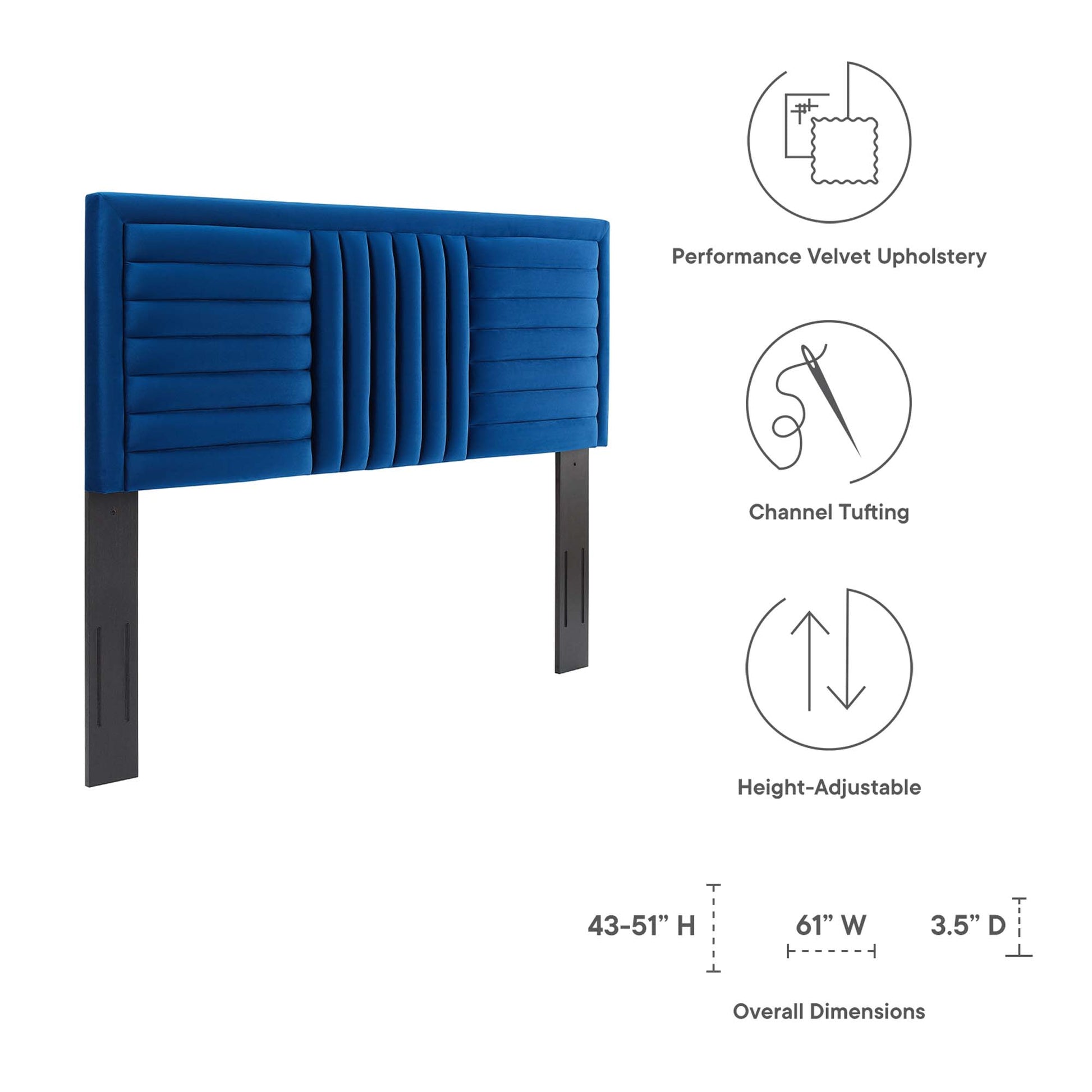 Believe Channel Tufted Performance Velvet Full/Queen Headboard by Modway - Best Buy Furniture