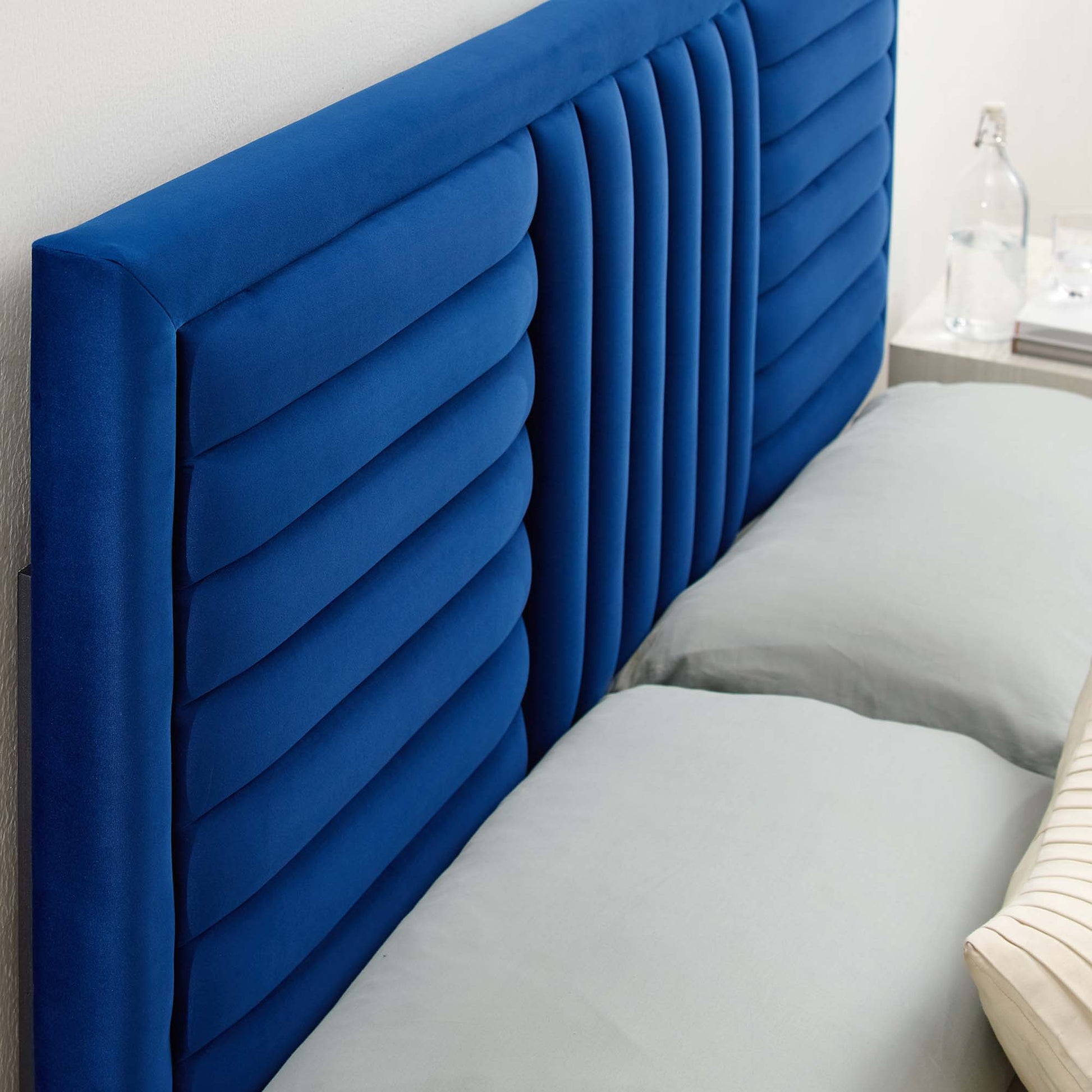 Believe Channel Tufted Performance Velvet Full/Queen Headboard by Modway - Best Buy Furniture