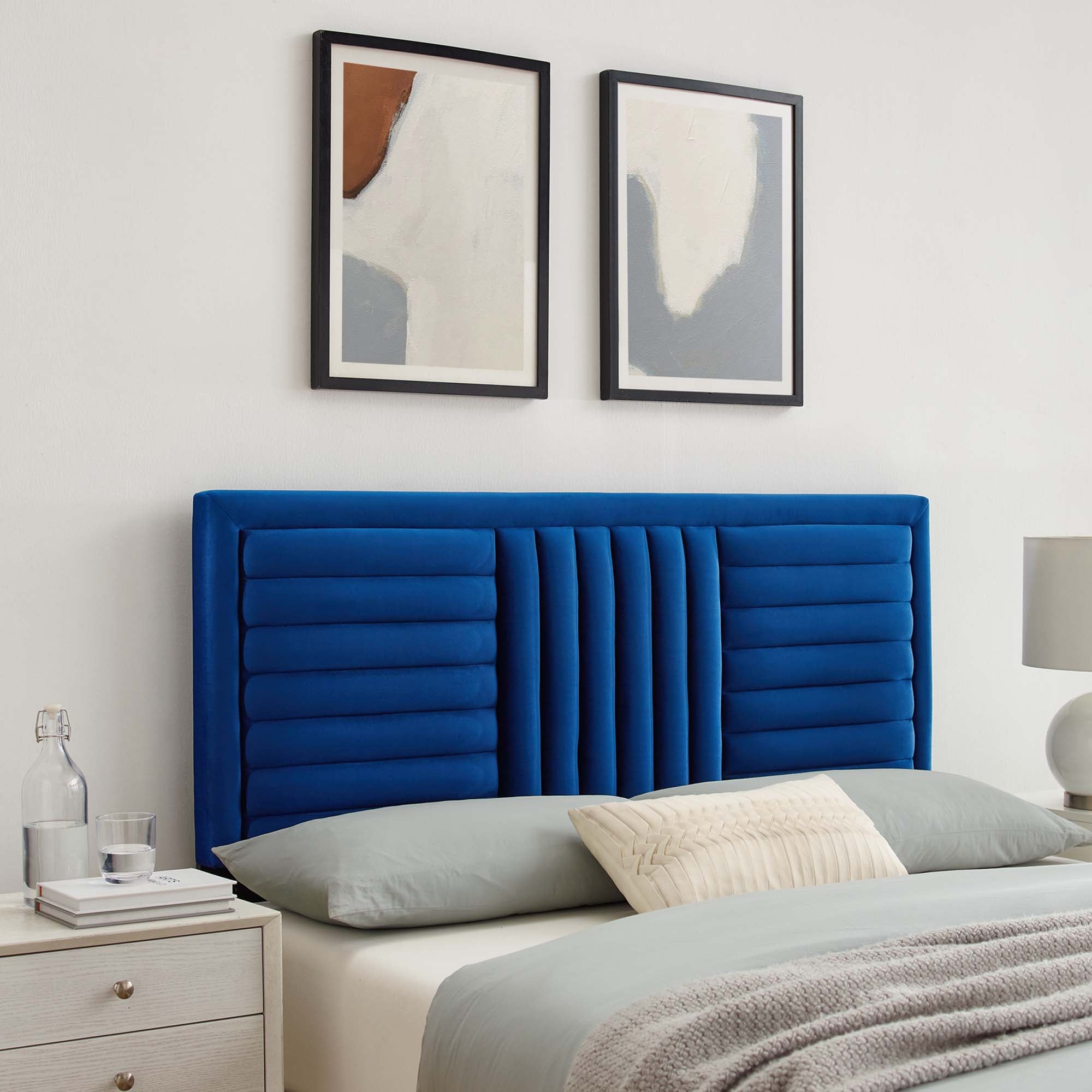 Believe Channel Tufted Performance Velvet Full/Queen Headboard by Modway - Best Buy Furniture