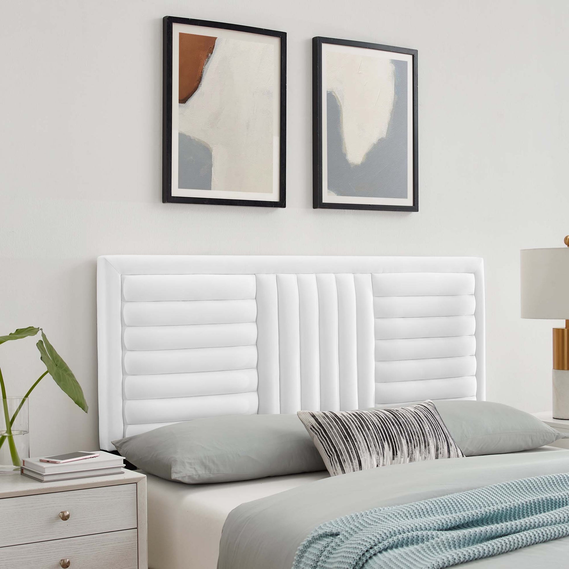 Believe Channel Tufted Performance Velvet Full/Queen Headboard by Modway - Best Buy Furniture
