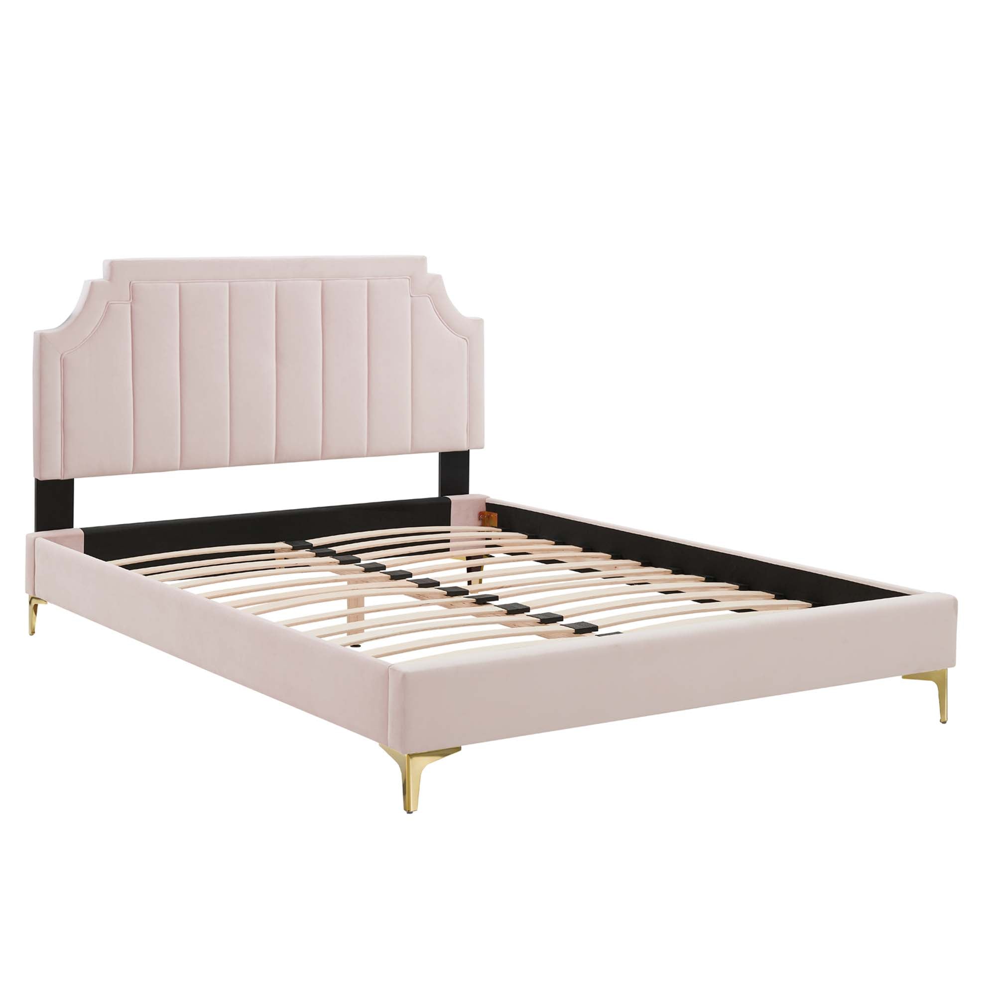 Sienna Performance Velvet Queen Platform Bed by Modway - Best Buy Furniture