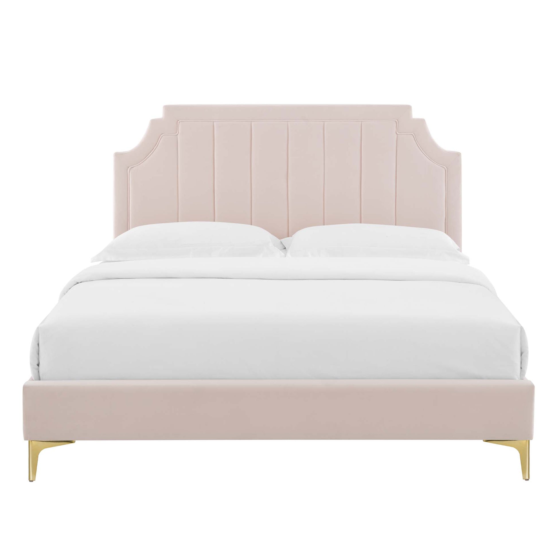 Sienna Performance Velvet Queen Platform Bed by Modway - Best Buy Furniture