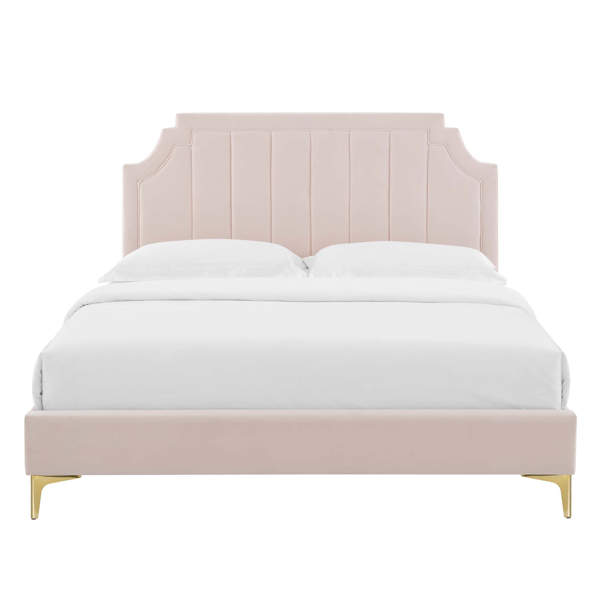 Sienna Performance Velvet Queen Platform Bed by Modway - Best Buy Furniture
