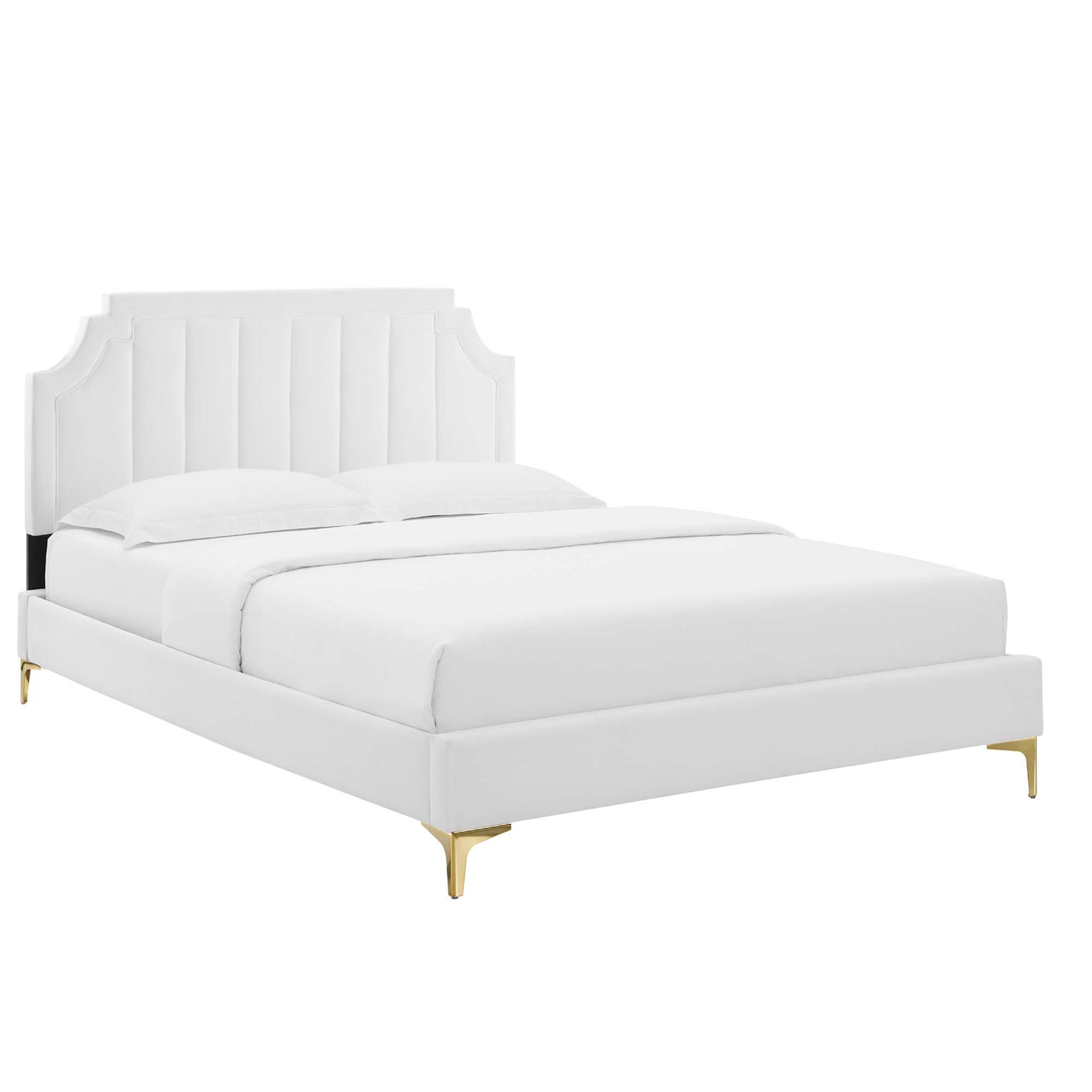 Sienna Performance Velvet Queen Platform Bed by Modway - Best Buy Furniture