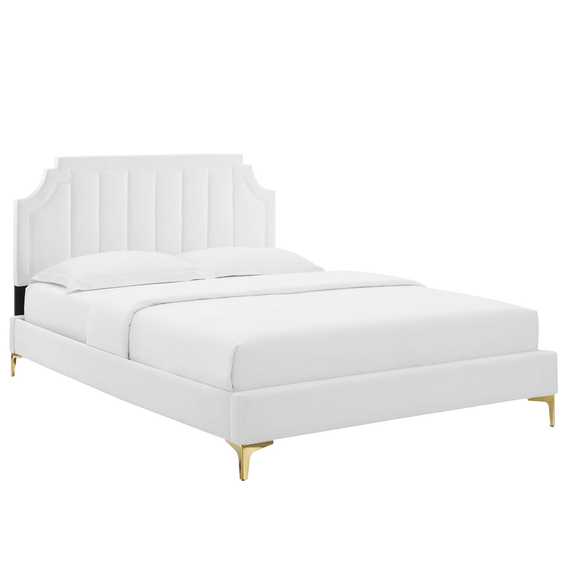 Sienna Performance Velvet Queen Platform Bed by Modway - Best Buy Furniture