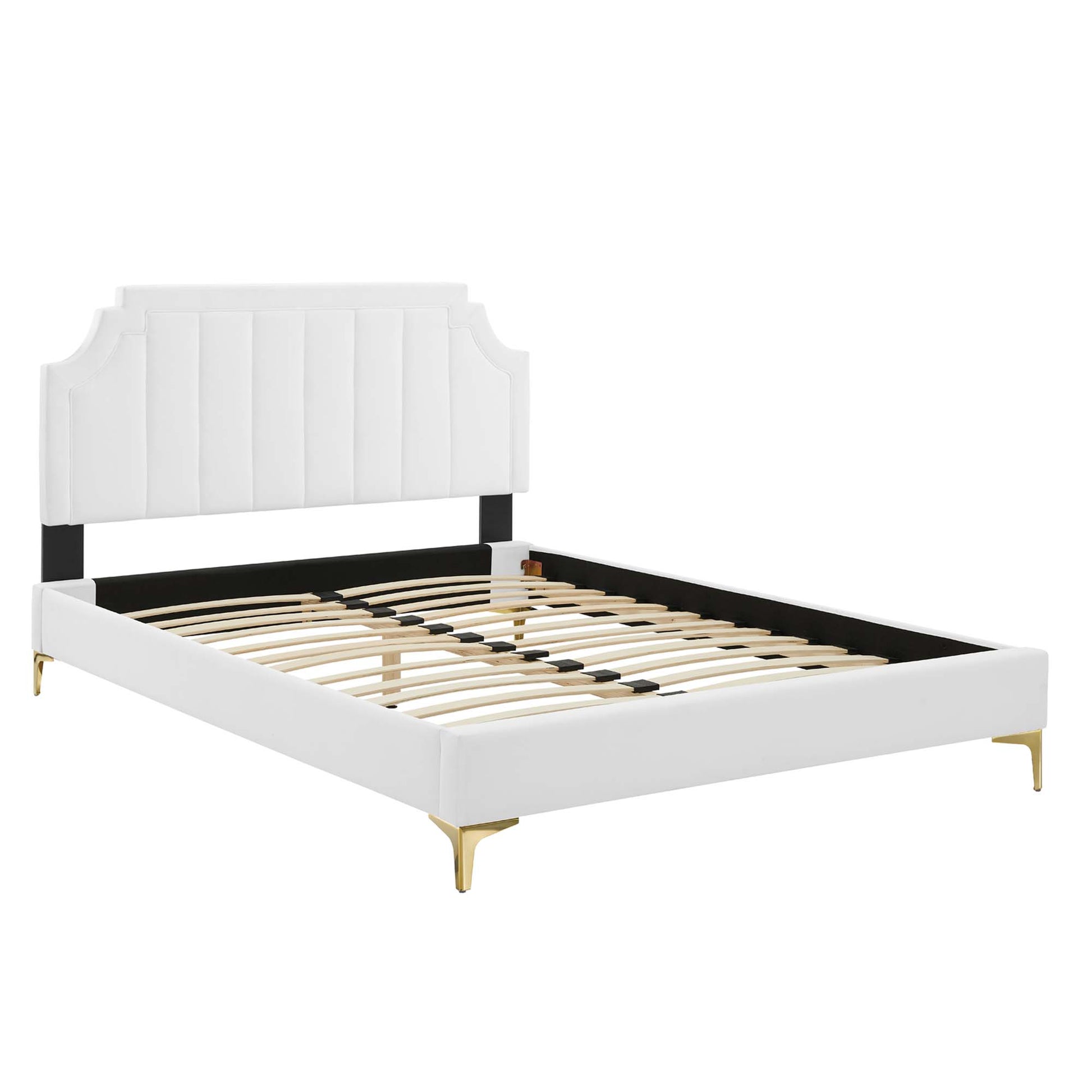Sienna Performance Velvet Queen Platform Bed by Modway - Best Buy Furniture