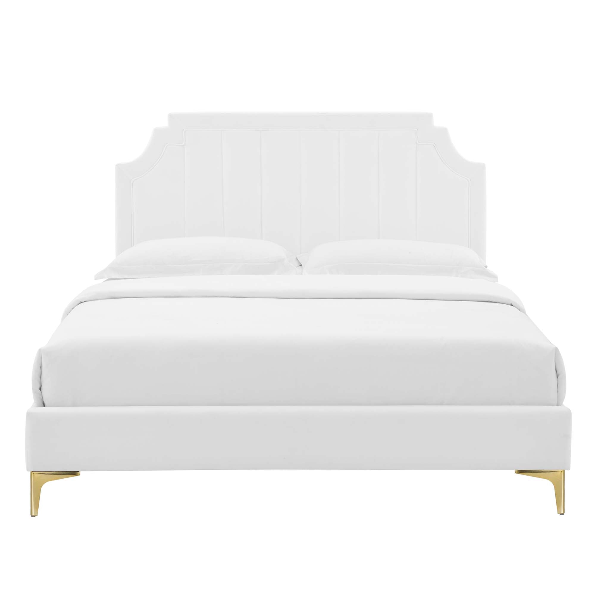 Sienna Performance Velvet Queen Platform Bed by Modway - Best Buy Furniture