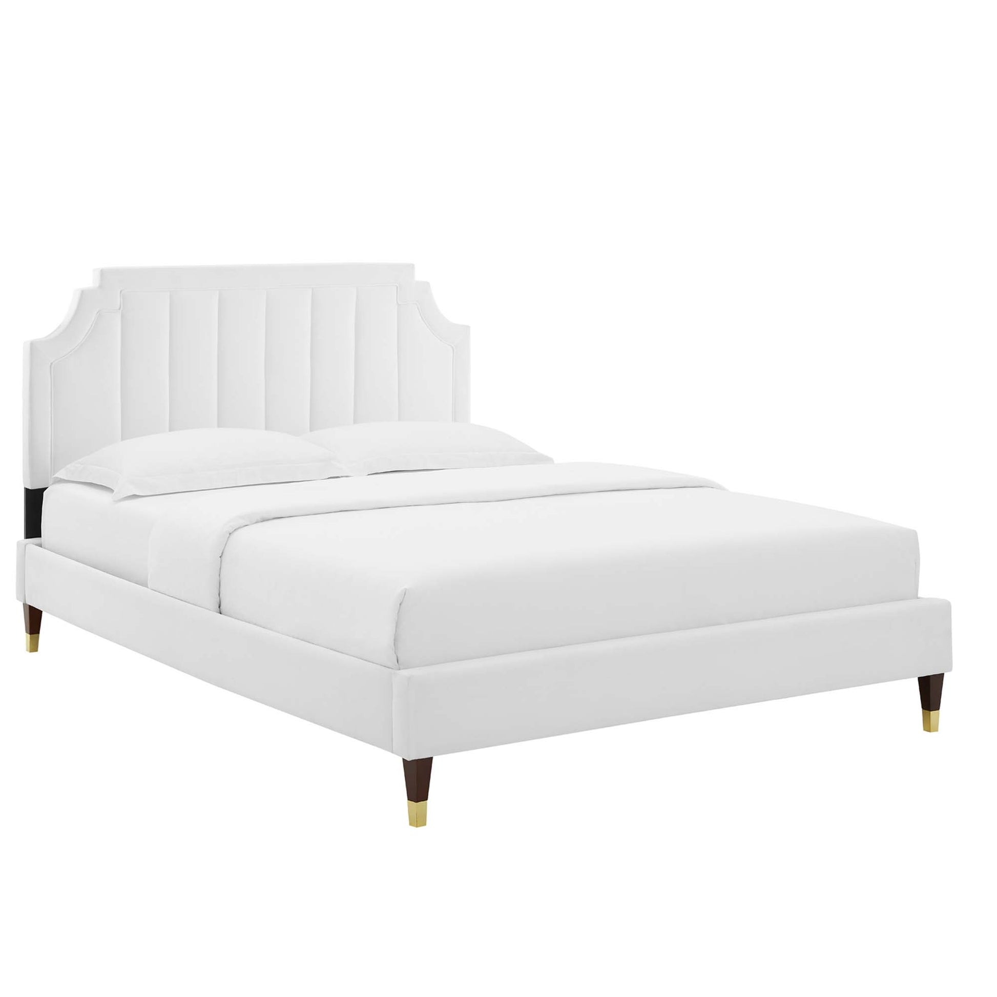 Sienna Performance Velvet Queen Platform Bed by Modway - Best Buy Furniture