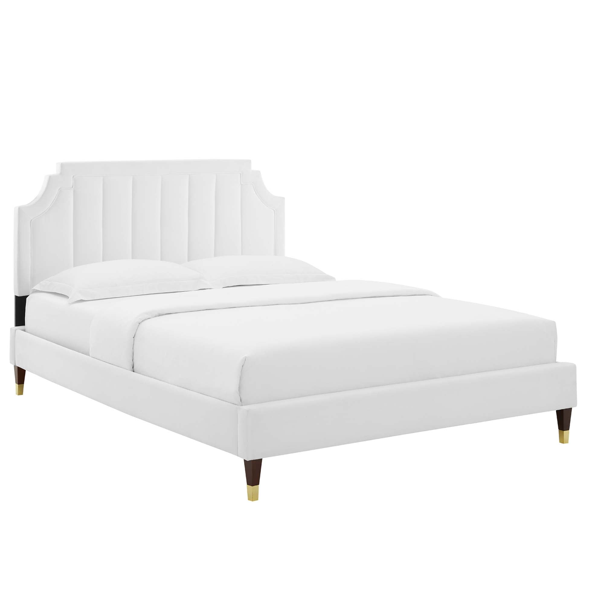Sienna Performance Velvet Queen Platform Bed by Modway - Best Buy Furniture